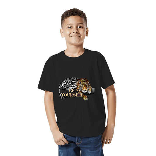 Be Yourself Kids T-Shirt | Leopard Graphic Tee | Empowerment Gift from Grandparents