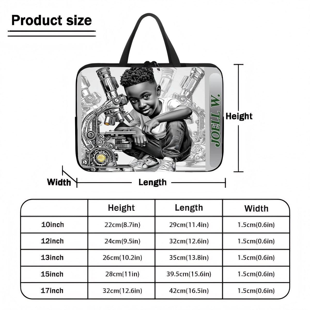 JOELL Kids Laptop & Tablet Sleeve – Durable Water-Resistant Electronics Bag for School Laptops, Tablets, Chargers & Phones