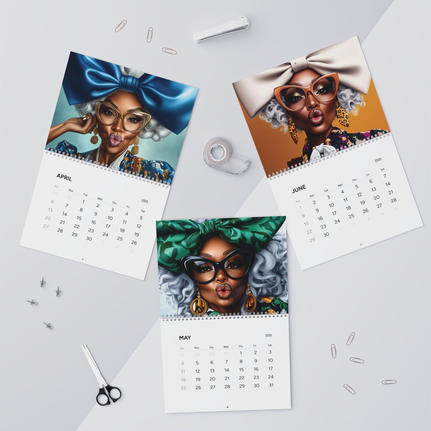 Blowing Positive Vibes of Love & Abundance | 2025Afrocentric Wall Calendar