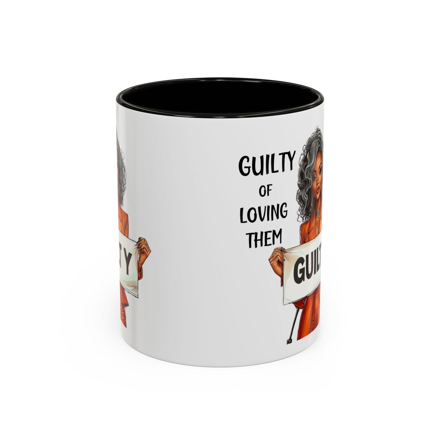 Colorful Mugs - Guilty Of Loving Them More Than Myself Empowerment Design, Inspirational Graphic Mug, Black Women's Empowerment Coffee