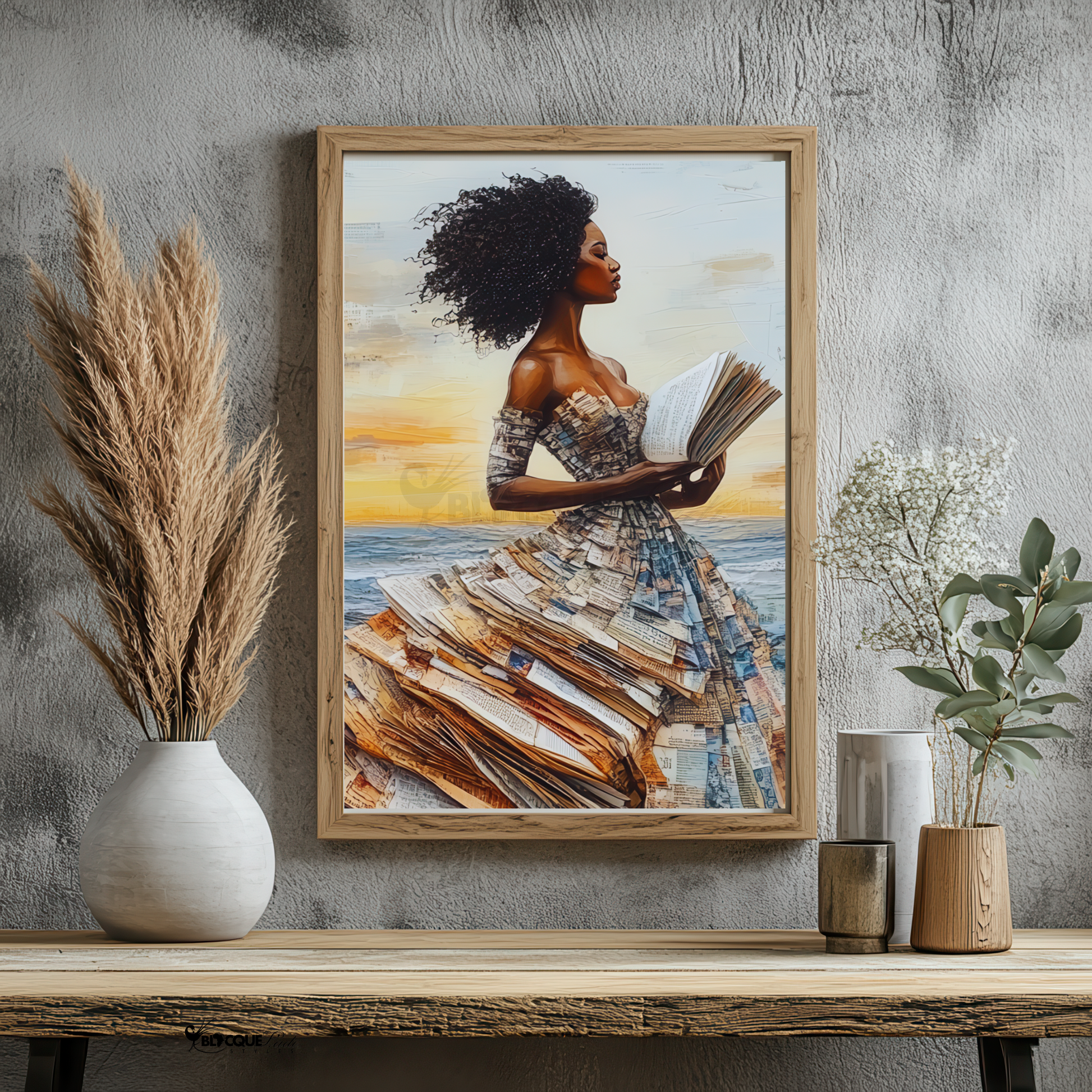Black woman empowerment wall art celebrating resilience, healing, and self-love. Afrocentric digital print for inspiring home décor