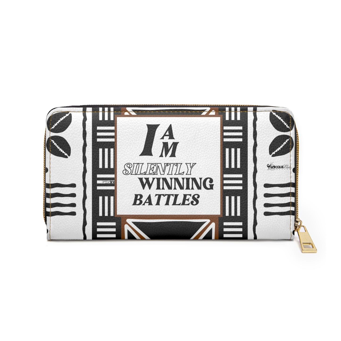 *CLEARANCE* Afrocentric Hobo-Style Wallet – “I AM Silently Winning Battles” | Adinkra Print, Empowerment Accessory