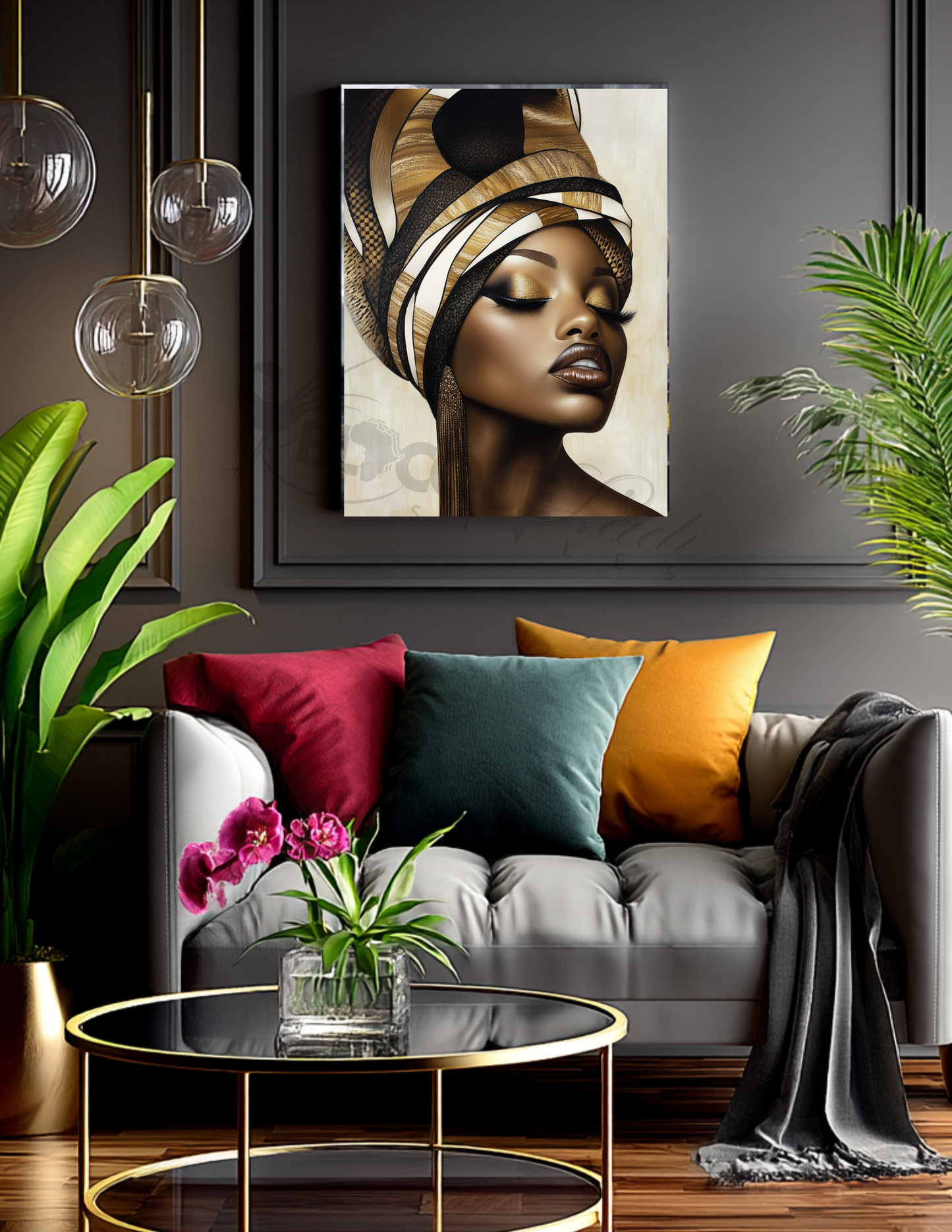 Black King & Queen Wall Art | Set of 3 Afrocentric Prints | Gold Bronze Digital Downloads | Bathroom, Bedroom, Living Room Decor