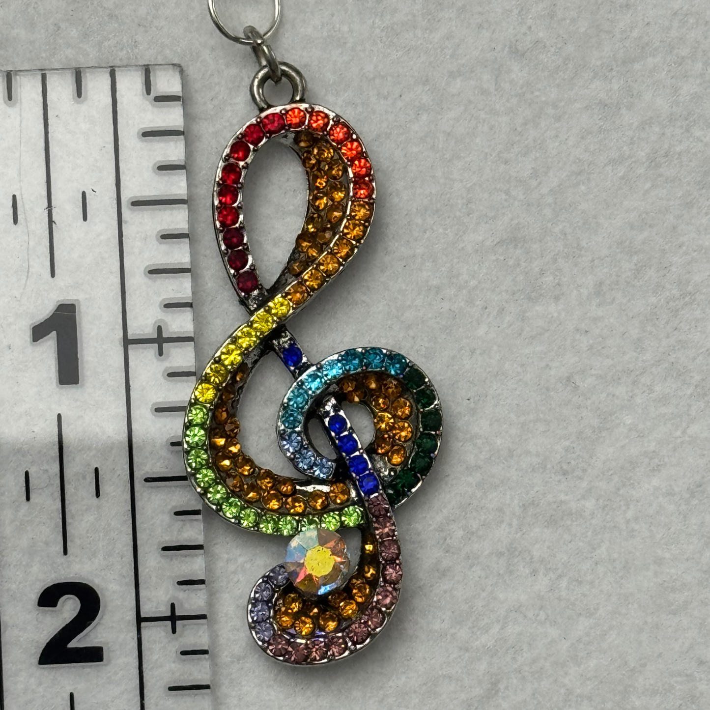 *Clearance* Rainbow Treble Clef Earrings | Music Note Jewelry | Colorful Statement Dangles for Music Lovers