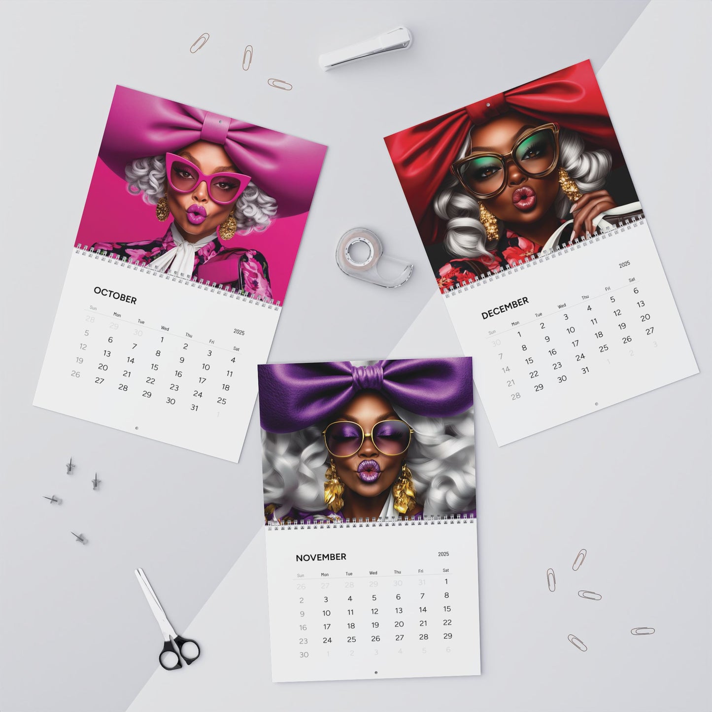 Blowing Positive Vibes of Love & Abundance | 2025Afrocentric Wall Calendar