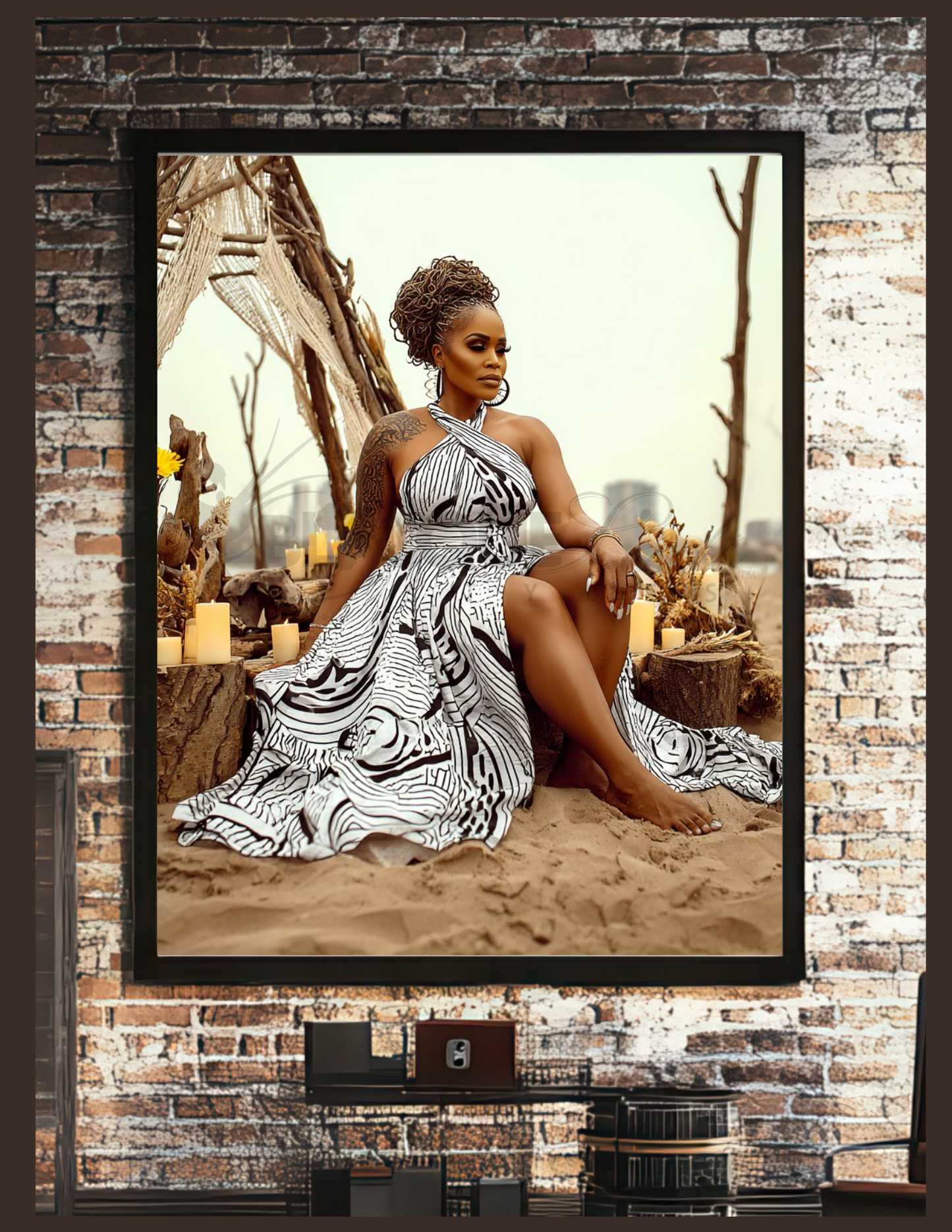 Black Woman Wall Art | Afrocentric Summer Vibes | Digital Download for Living Room