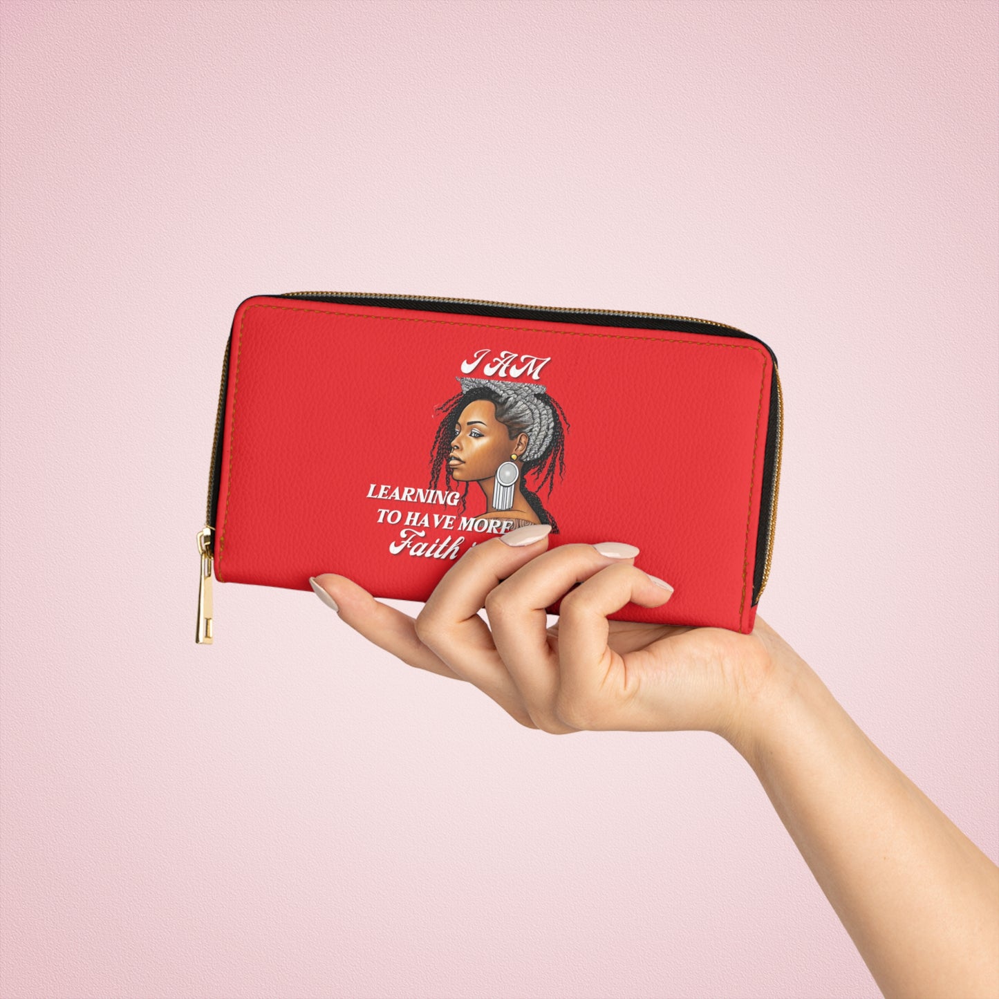 *CLEARANCE* "I Am Learning to Have More Faith In Myself" – Afrocentric Affirmation Motivational Wallet