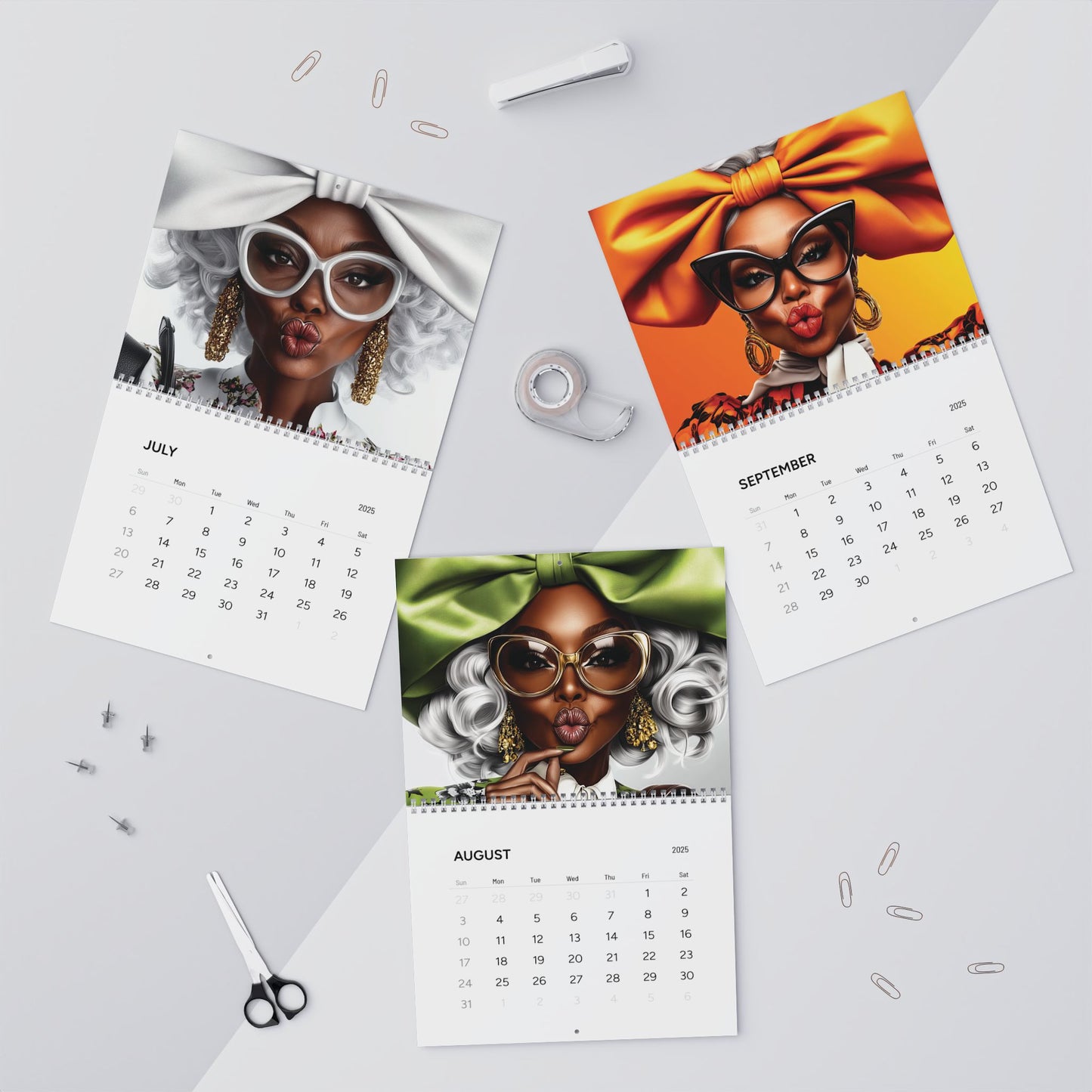 Blowing Positive Vibes of Love & Abundance | 2025Afrocentric Wall Calendar