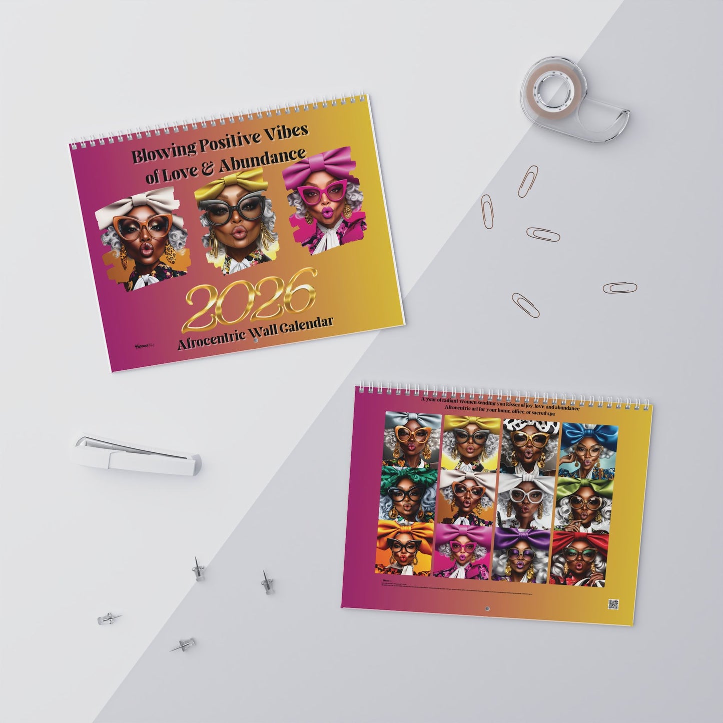 Blowing Positive Vibes of Love & Abundance | 2025Afrocentric Wall Calendar