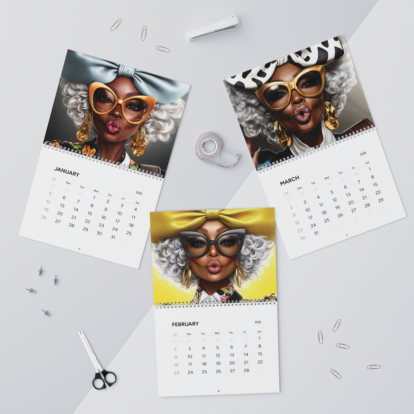 Blowing Positive Vibes of Love & Abundance | 2025Afrocentric Wall Calendar
