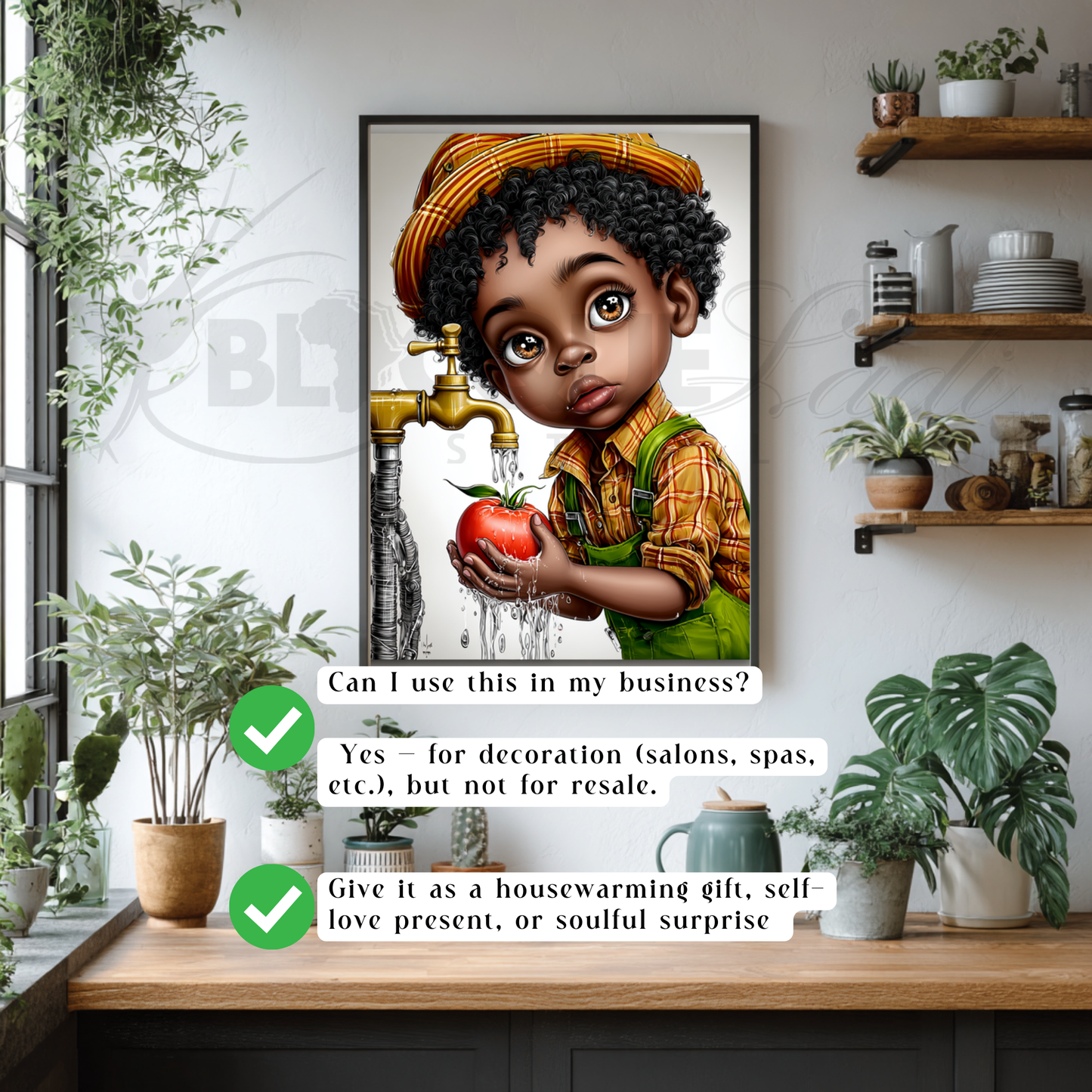 Whimsical Afrocentric Nursery Wall Art | Little Black Boys Farm-to-Table Prints | Digital Download for Kitchen, Playroom & Classroom