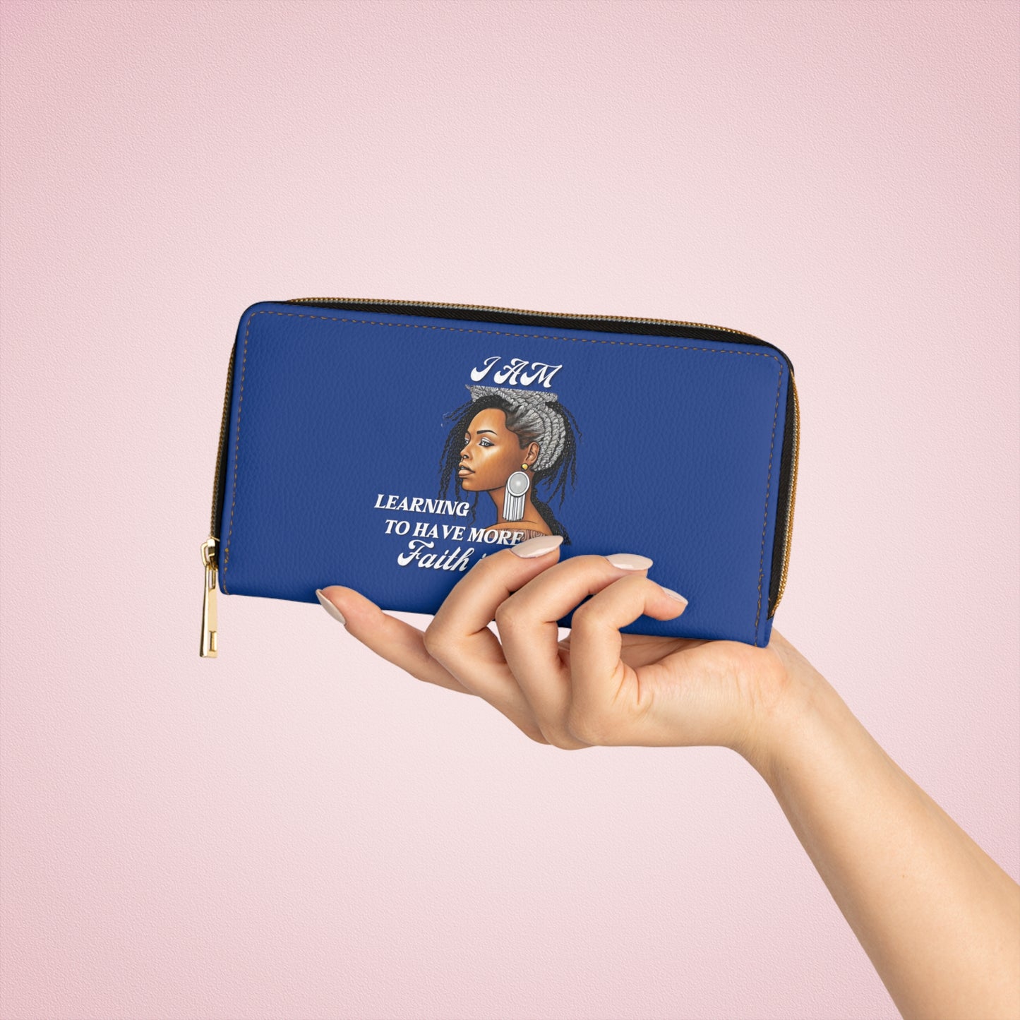 *CLEARANCE* "I Am Learning to Have More Faith In Myself" – Afrocentric Affirmation Motivational Wallet