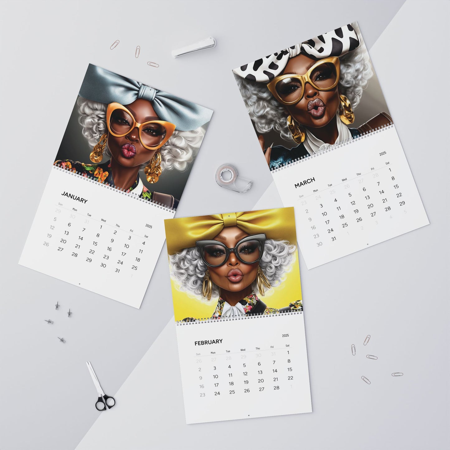 Blowing Positive Vibes of Love & Abundance | 2025Afrocentric Wall Calendar