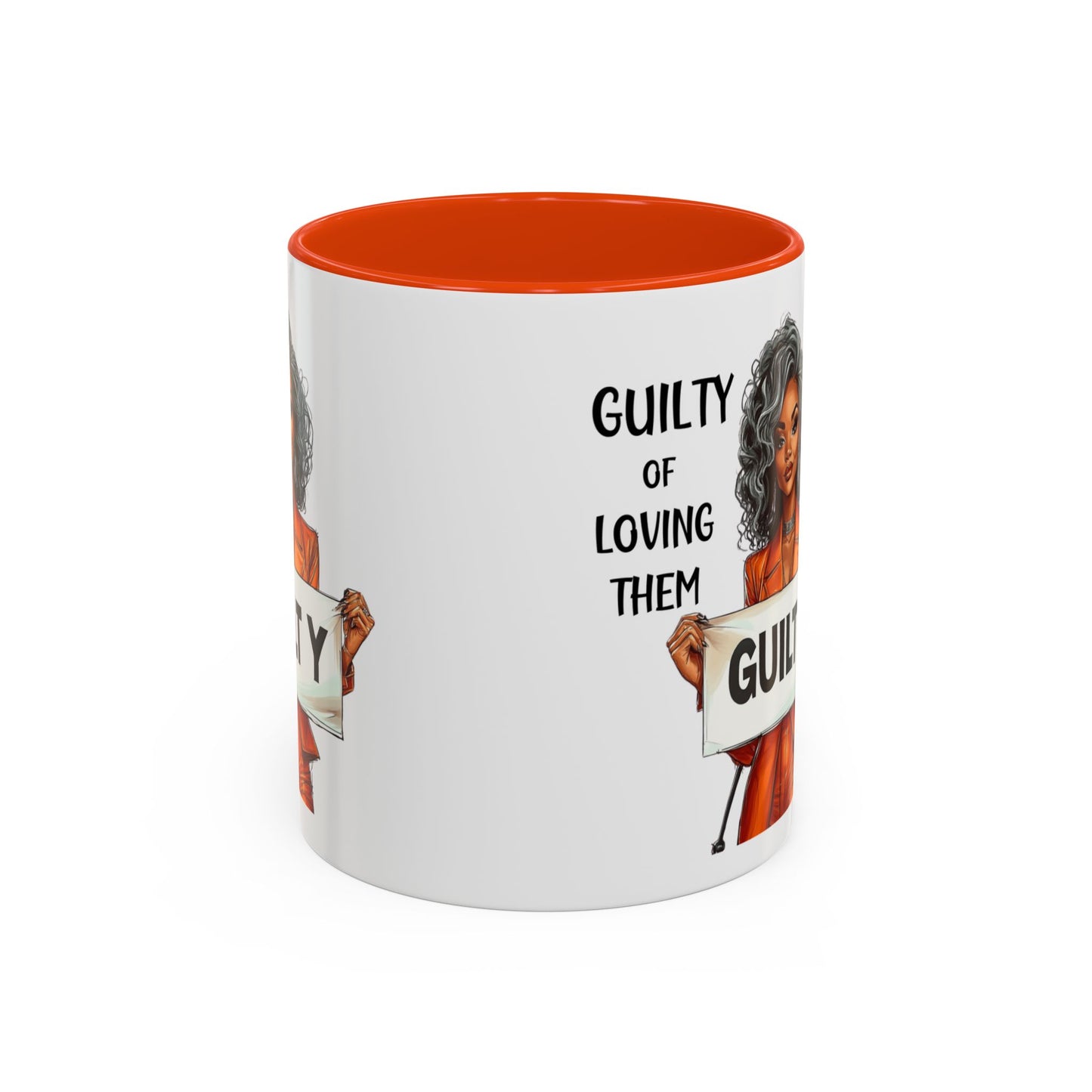 Colorful Mugs - Guilty Of Loving Them More Than Myself Empowerment Design, Inspirational Graphic Mug, Black Women's Empowerment Coffee