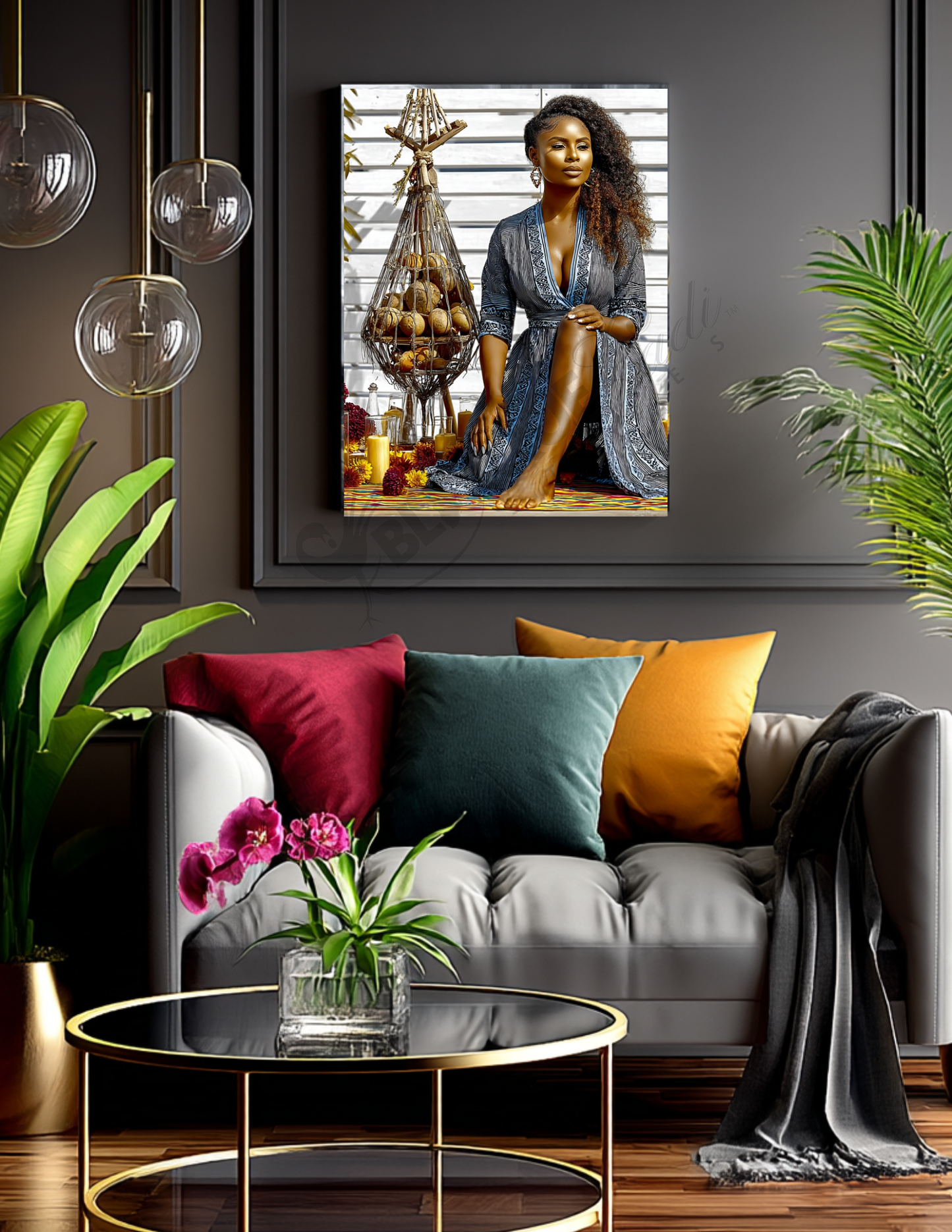 Black Woman Wall Art | Afrocentric Summer Vibes | Digital Download for Living Room