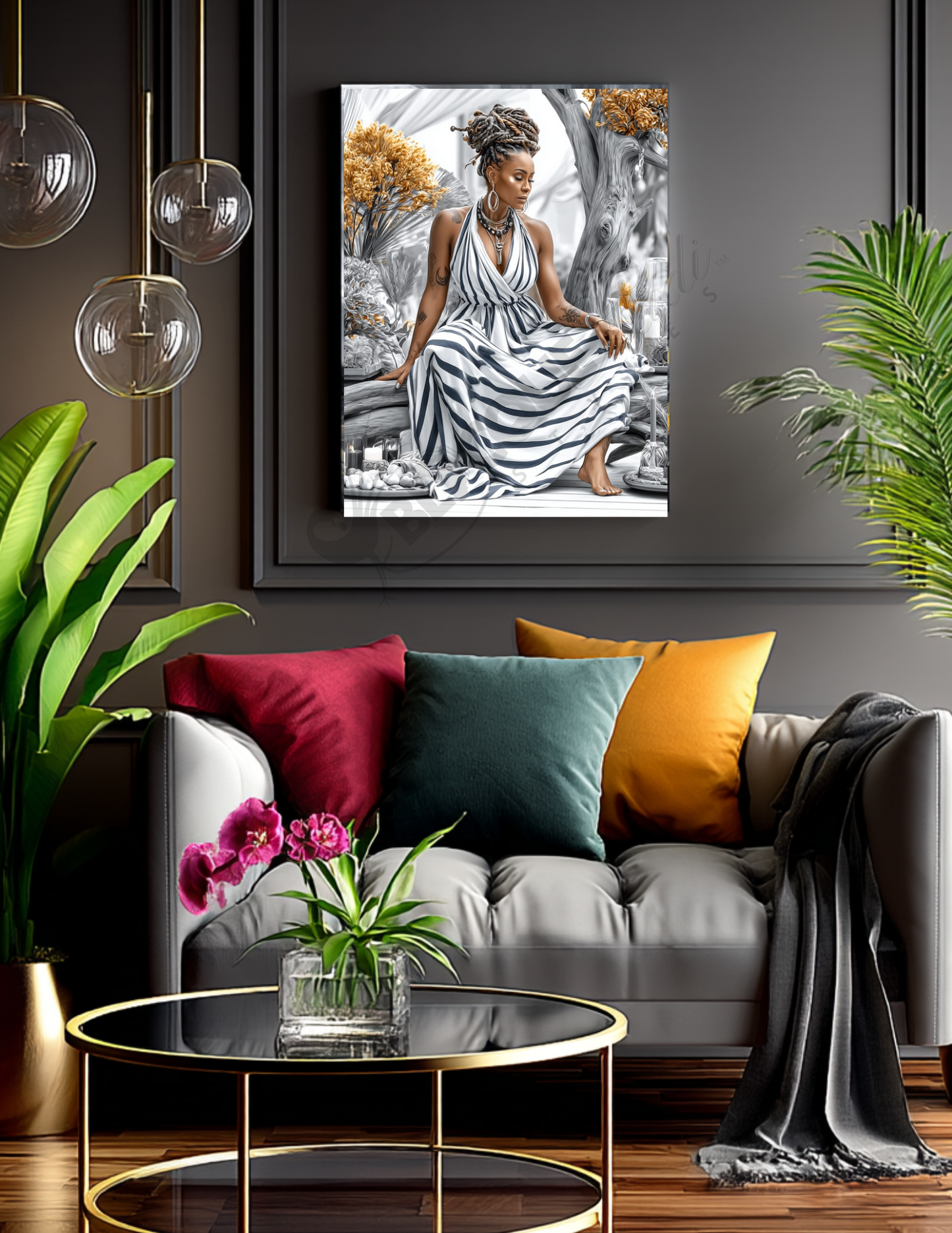 Black Woman Wall Art | Afrocentric Summer Vibes | Digital Download for Living Room