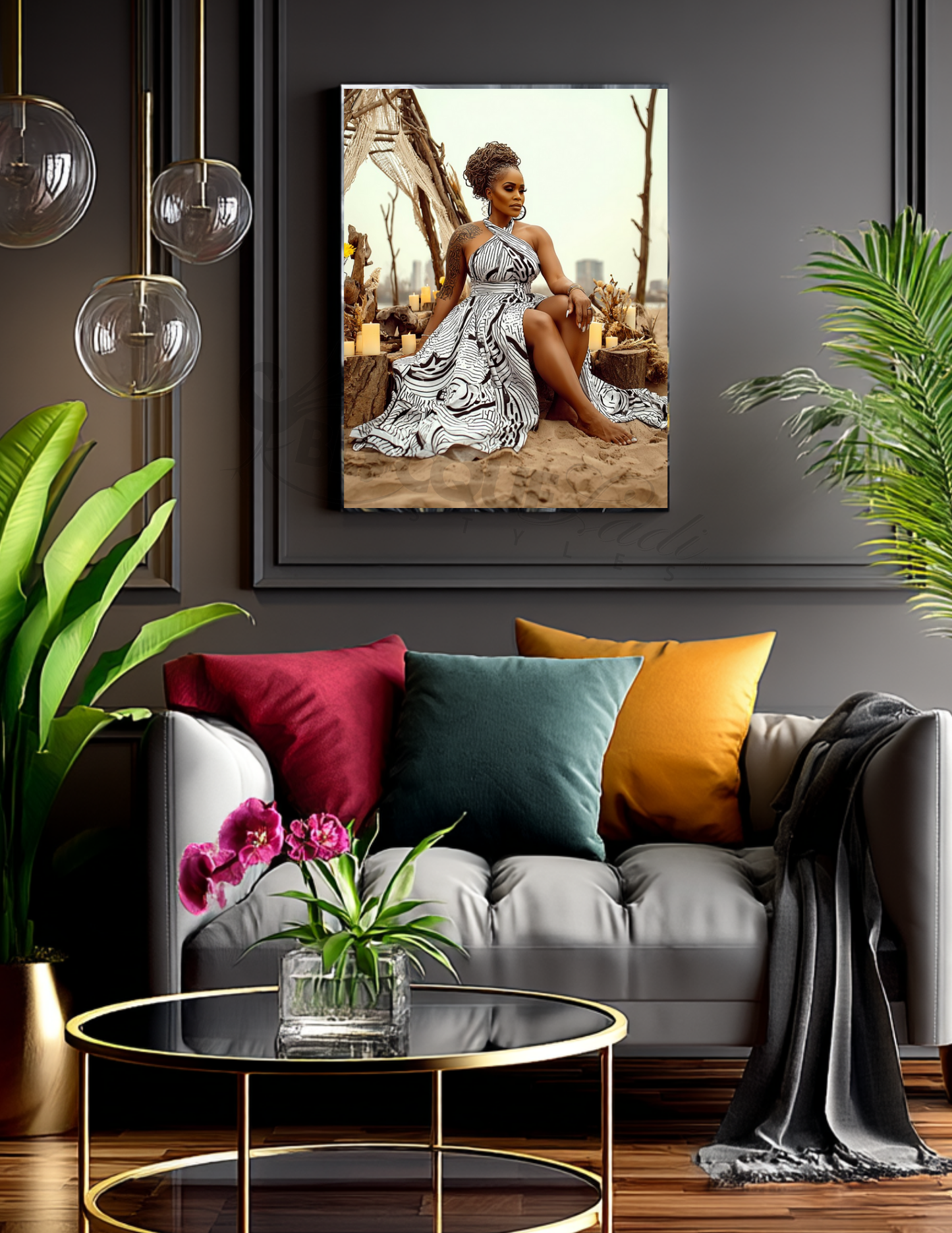 Black Woman Wall Art | Afrocentric Summer Vibes | Digital Download for Living Room