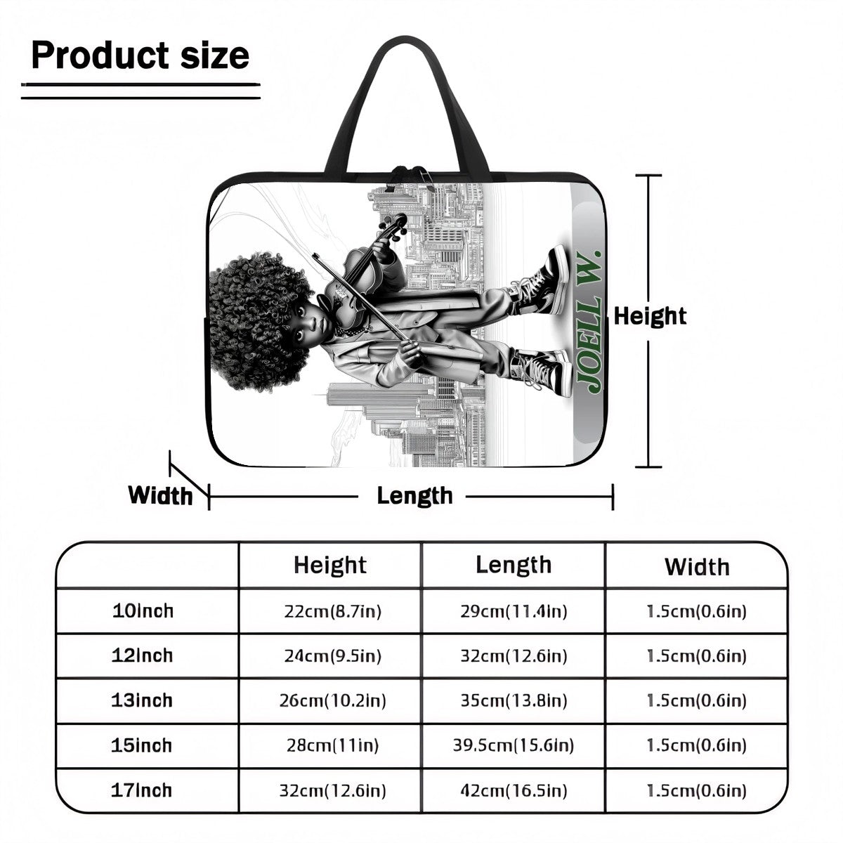 Young Musician Kids Laptop & Tablet Sleeve – Durable Water-Resistant Electronics Bag for School Laptops, Tablets, Chargers & Phones