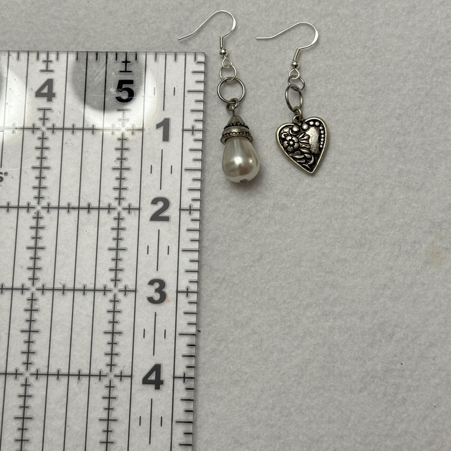 *Clearance* Vintage-Inspired Earring Set | Pearl Teardrop Dangles + Heart Charm Earrings | 2-Pair Jewelry Collection