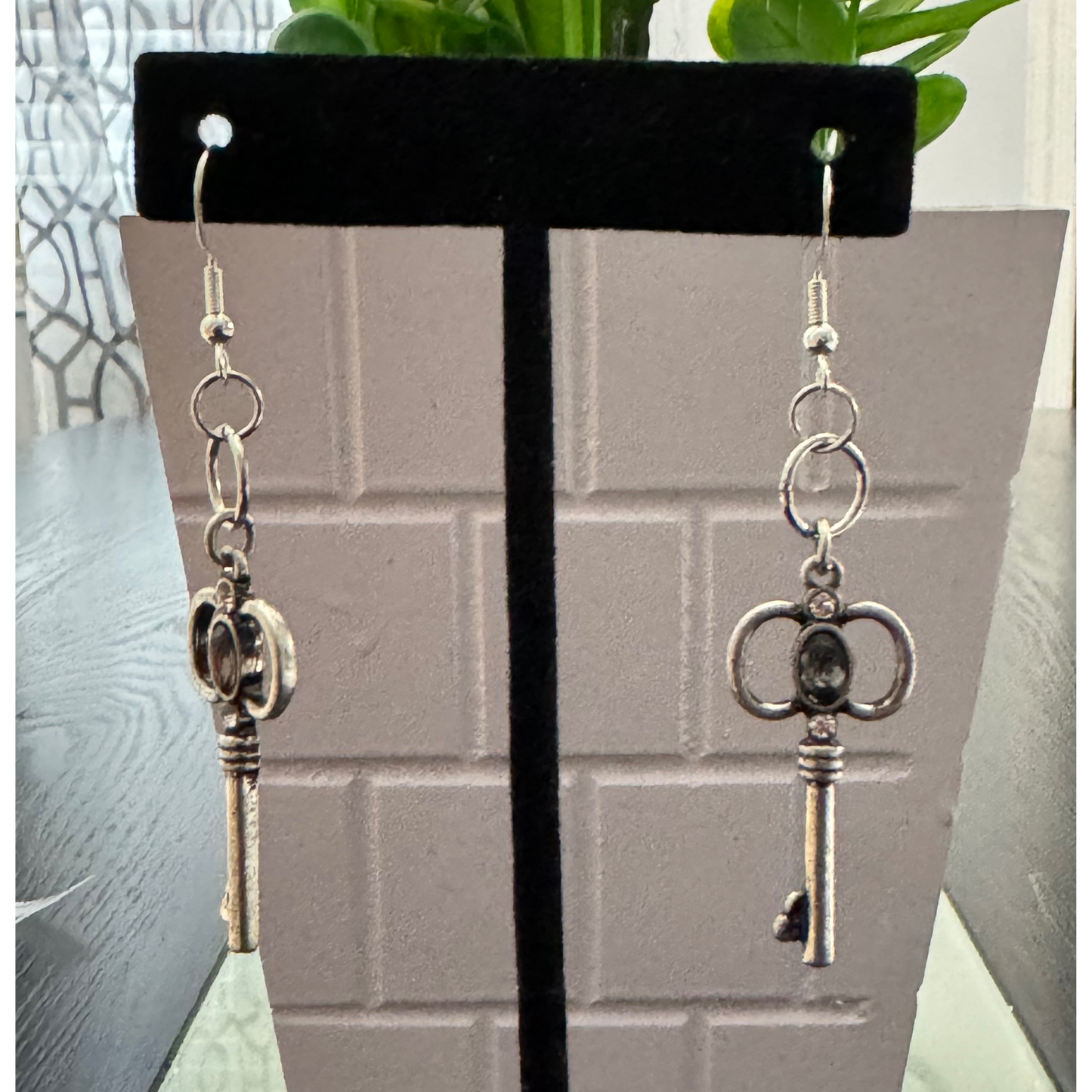 *Clearance* Key & Heart Earring Set | 2-Pair Antique Silver Dangle Earrings | Vintage-Inspired Jewelry