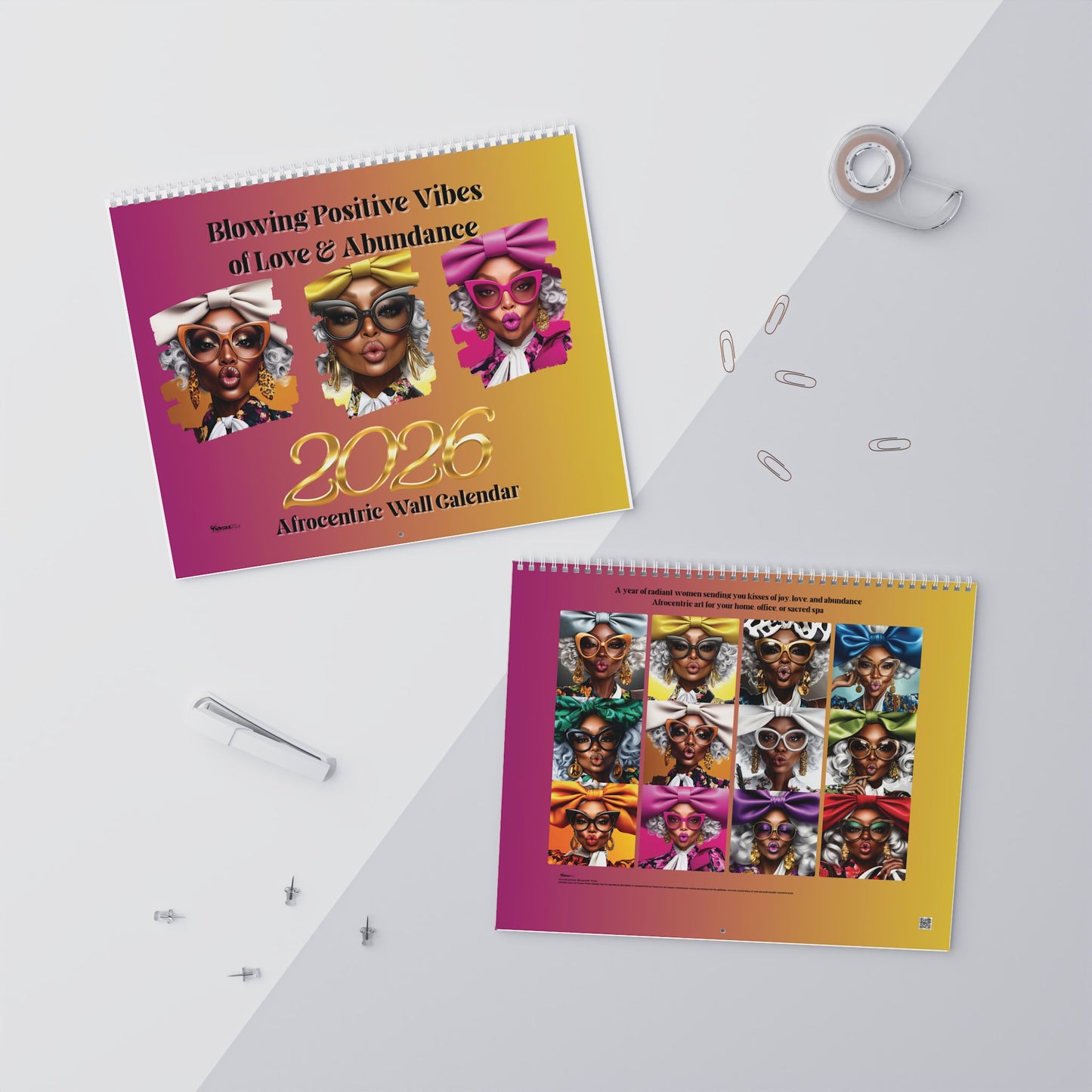 Blowing Positive Vibes of Love & Abundance | 2025Afrocentric Wall Calendar