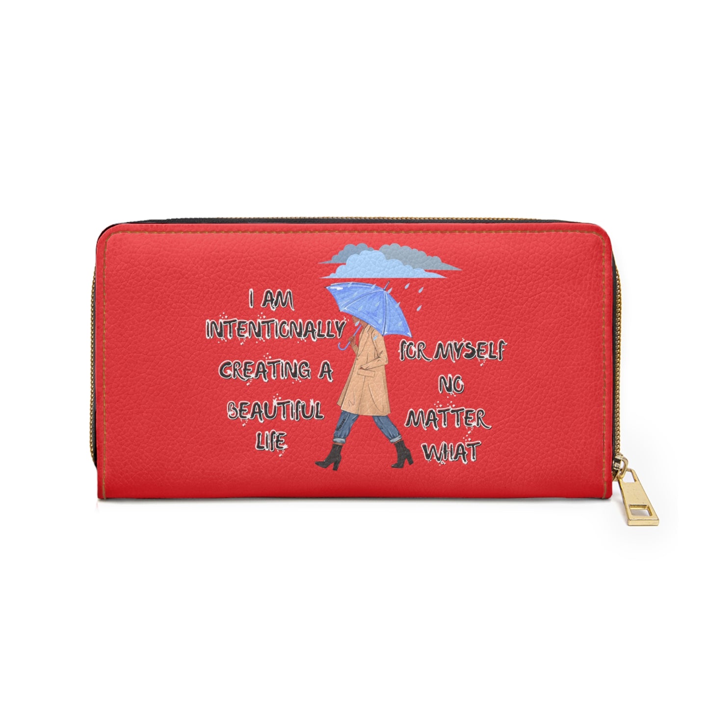 *CLEARANCE* "I AM Intentionally Creating A Beautiful Life"- Positive Afrocentric Affirmation Vegan Leather Wallet Bag- Empower Your Style and Self-Love'