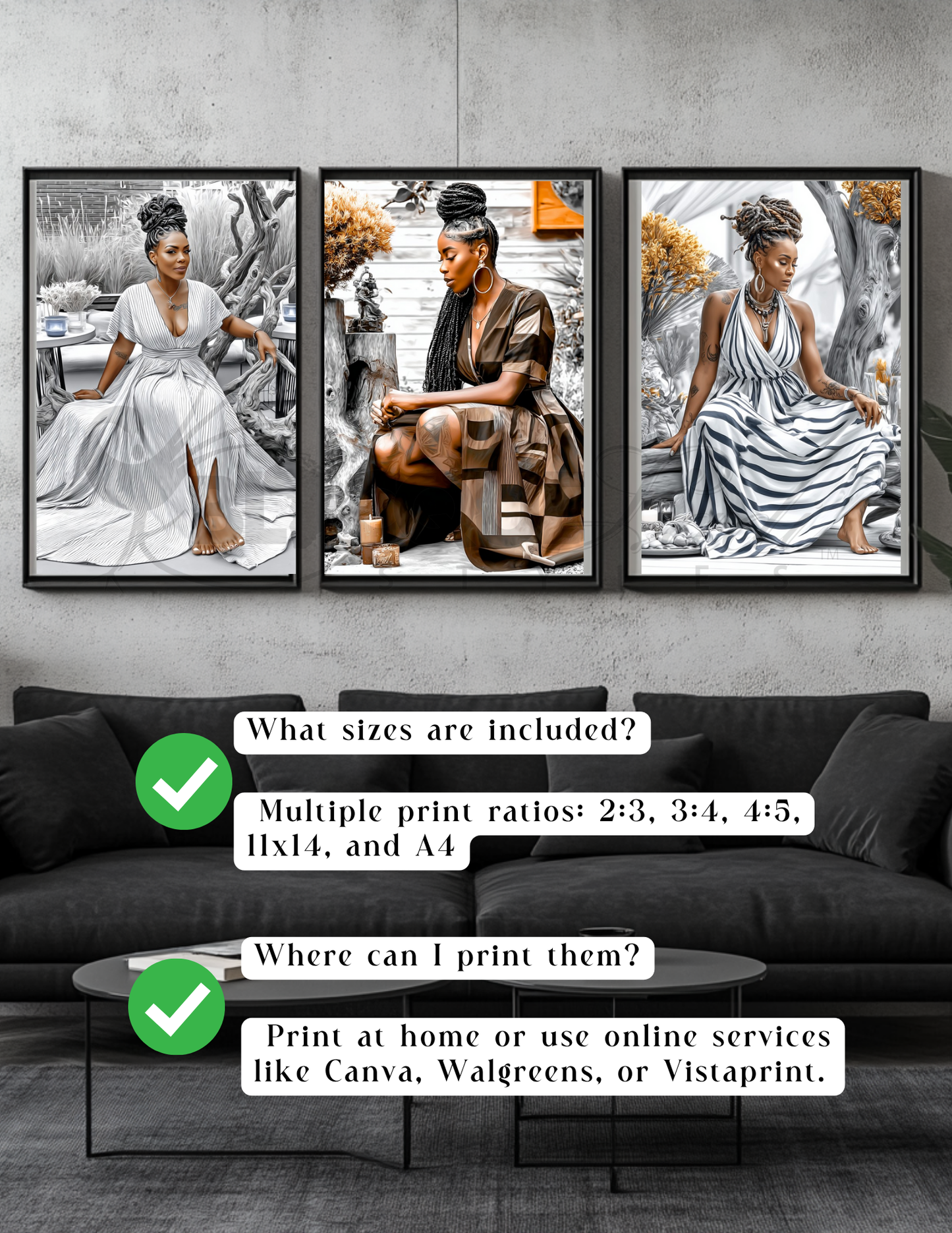 Black Woman Wall Art | Afrocentric Summer Vibes | Digital Download for Living Room