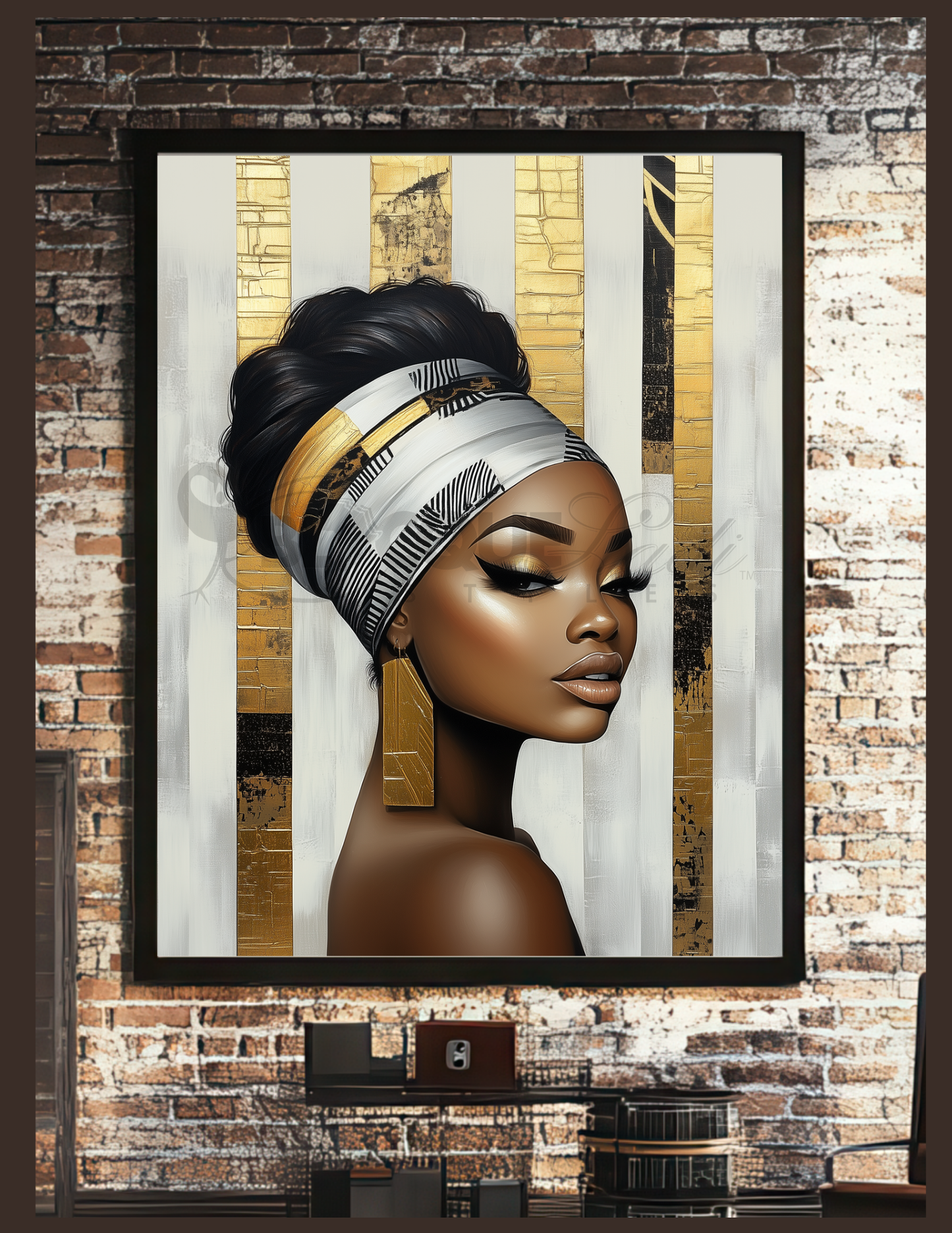 Afro-Luxury Bathroom Wall Art Set | Bold Black Woman Portraits | Digital Download Decor