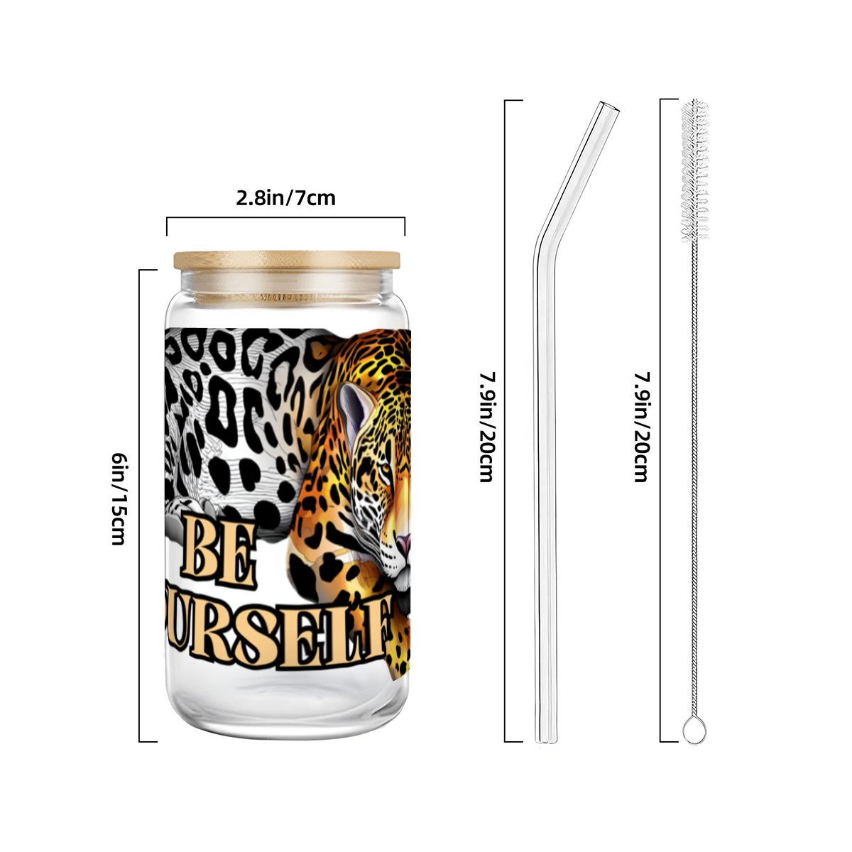 Glass Tumbler with Straw Bamboo Lid (16oz) 4200X4800 GLASS TUMBLER 1