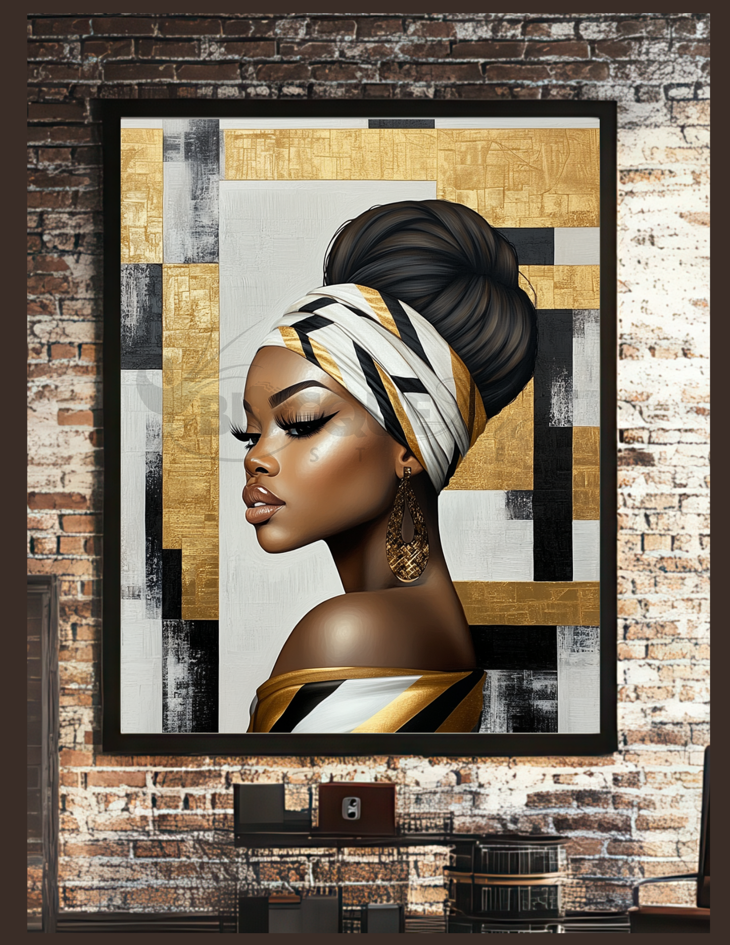 Afro-Luxury Bathroom Wall Art Set | Bold Black Woman Portraits | Digital Download Decor