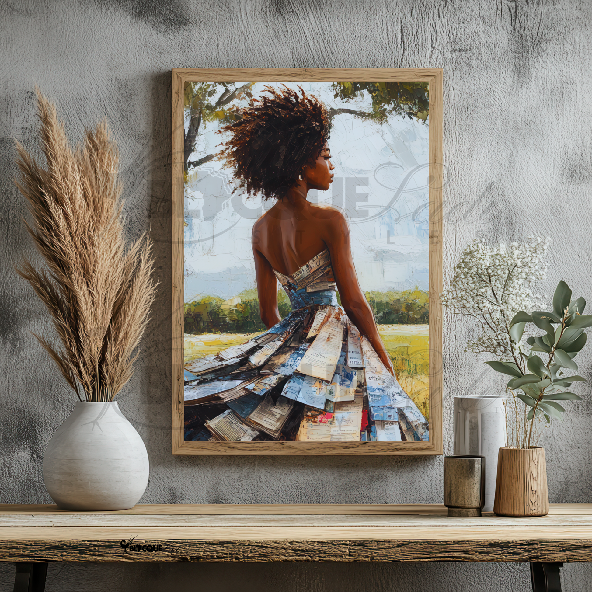 Black woman empowerment wall art celebrating resilience, healing, and self-love. Afrocentric digital print for inspiring home décor