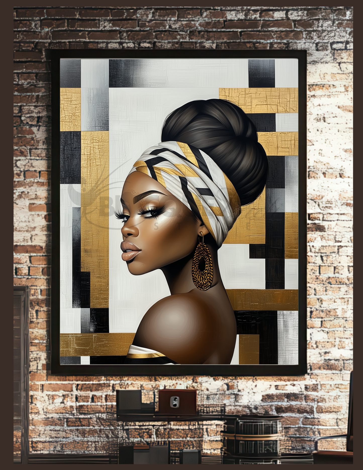 Afro-Luxury Bathroom Wall Art Set | Bold Black Woman Portraits | Digital Download Decor