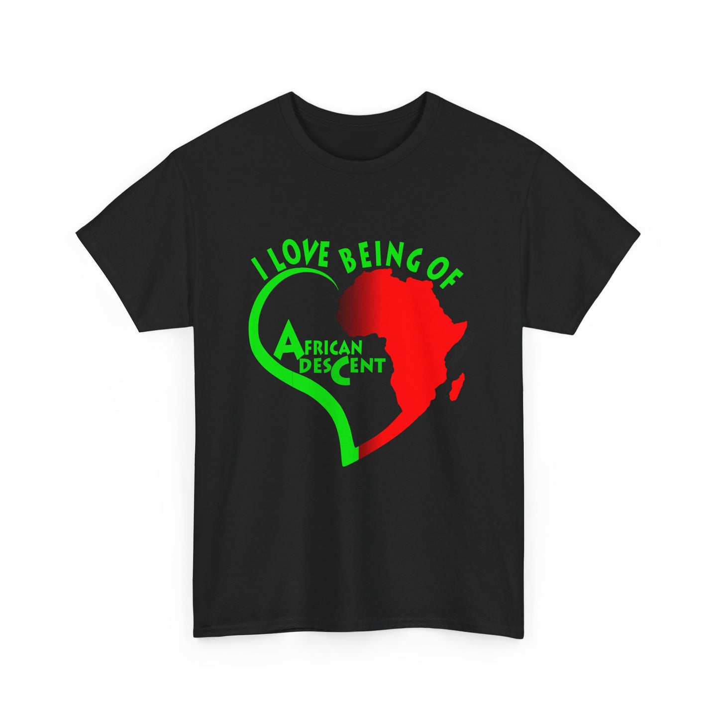Afrocentric "I Love Being of African Descent" Unisex Heavy Cotton Tee, Cultural Pride T-Shirt, Black History, Heritage Celebration, Gift for African Roots