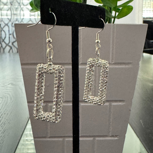 *Clearance* Rectangle Sparkly Earrings