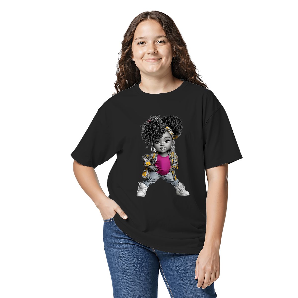 Afro Princess Youth T-Shirt | Black Girl Magic Kids Empowerment Tee | Grandparent Legacy Gift | 100% Cotton Shirt