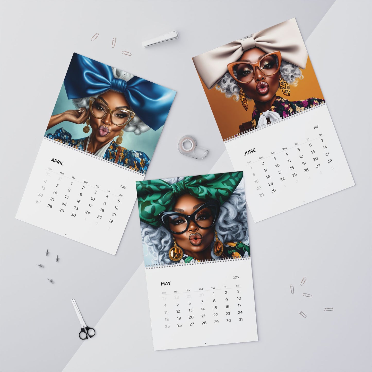 Blowing Positive Vibes of Love & Abundance | 2025Afrocentric Wall Calendar