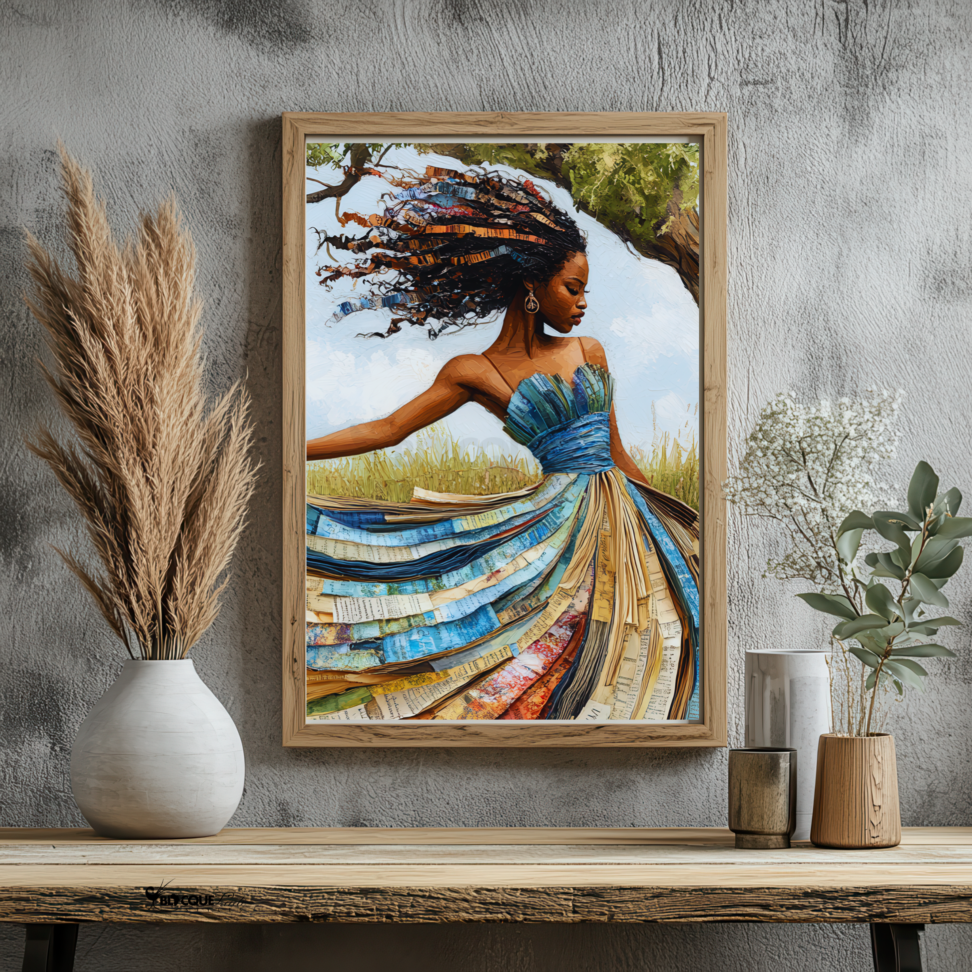 Black woman empowerment wall art celebrating resilience, healing, and self-love. Afrocentric digital print for inspiring home décor