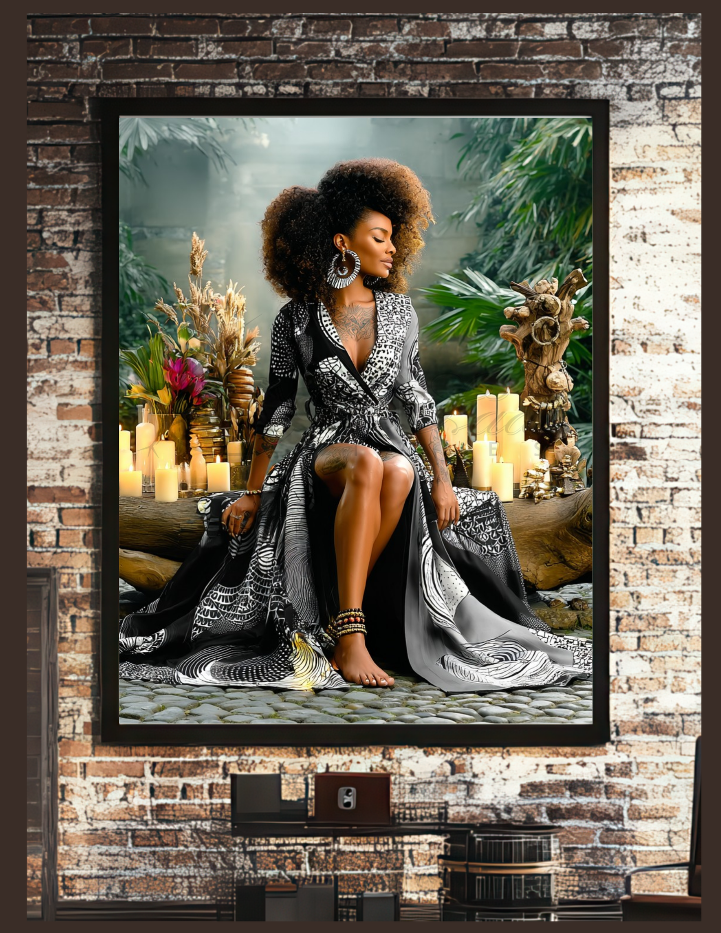 Black Woman Wall Art | Afrocentric Summer Vibes | Digital Download for Living Room