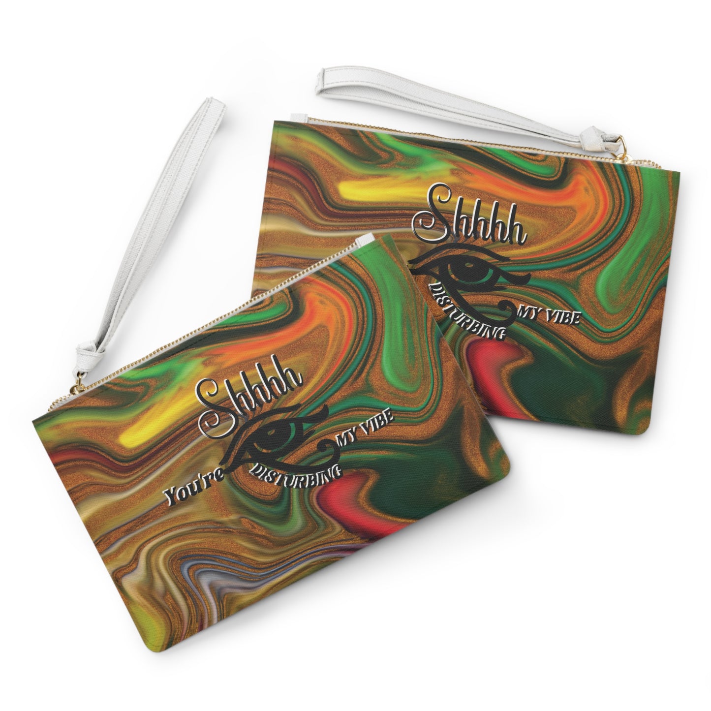 *Clearance* Shhhh You're Disturbing My Vibe" Clutch Bag | Afrocentric Wristlet in 2 Bold Color Palettes