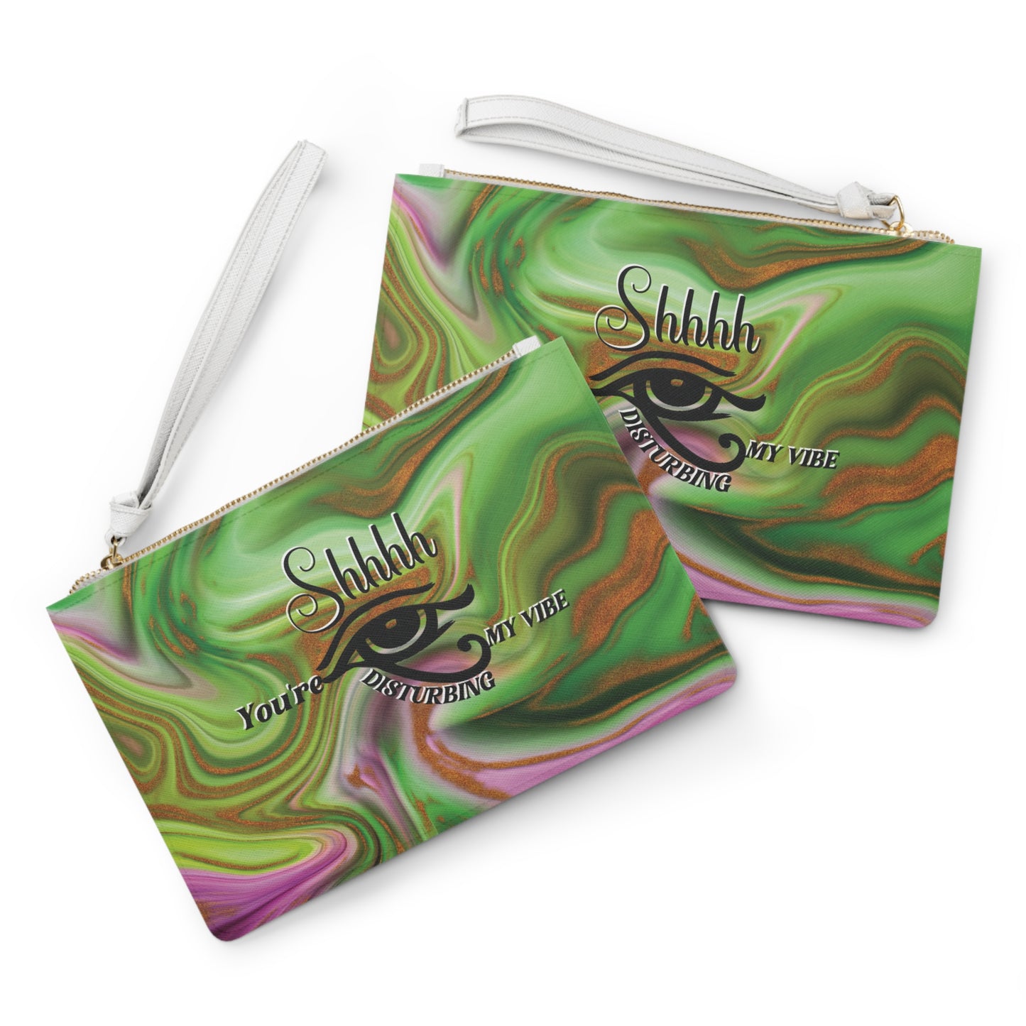 *Clearance* Shhhh You're Disturbing My Vibe" Clutch Bag | Afrocentric Wristlet in 2 Bold Color Palettes