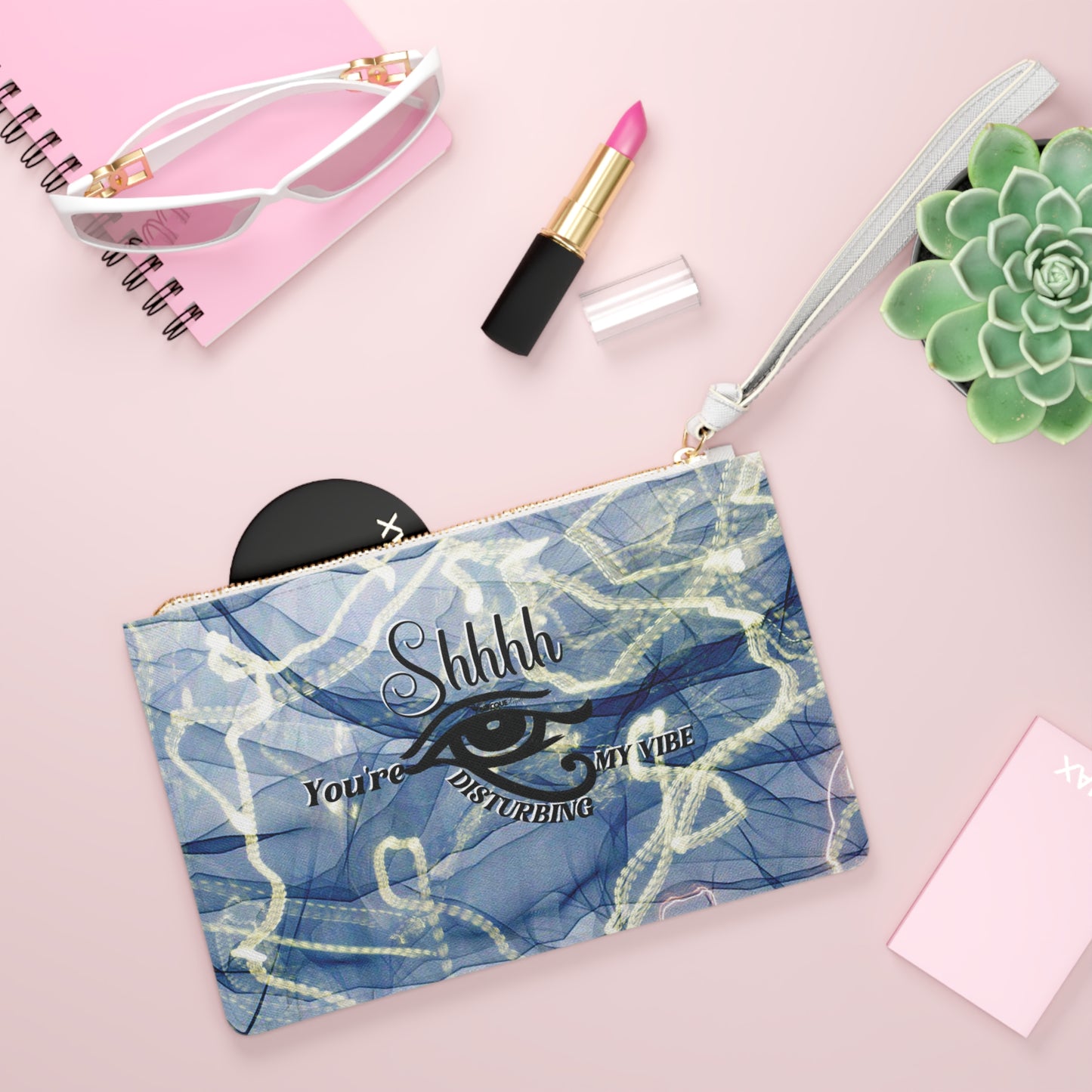 *Clearance* Shhhh You're Disturbing My Vibe" Clutch Bag | Afrocentric Wristlet in 2 Bold Color Palettes