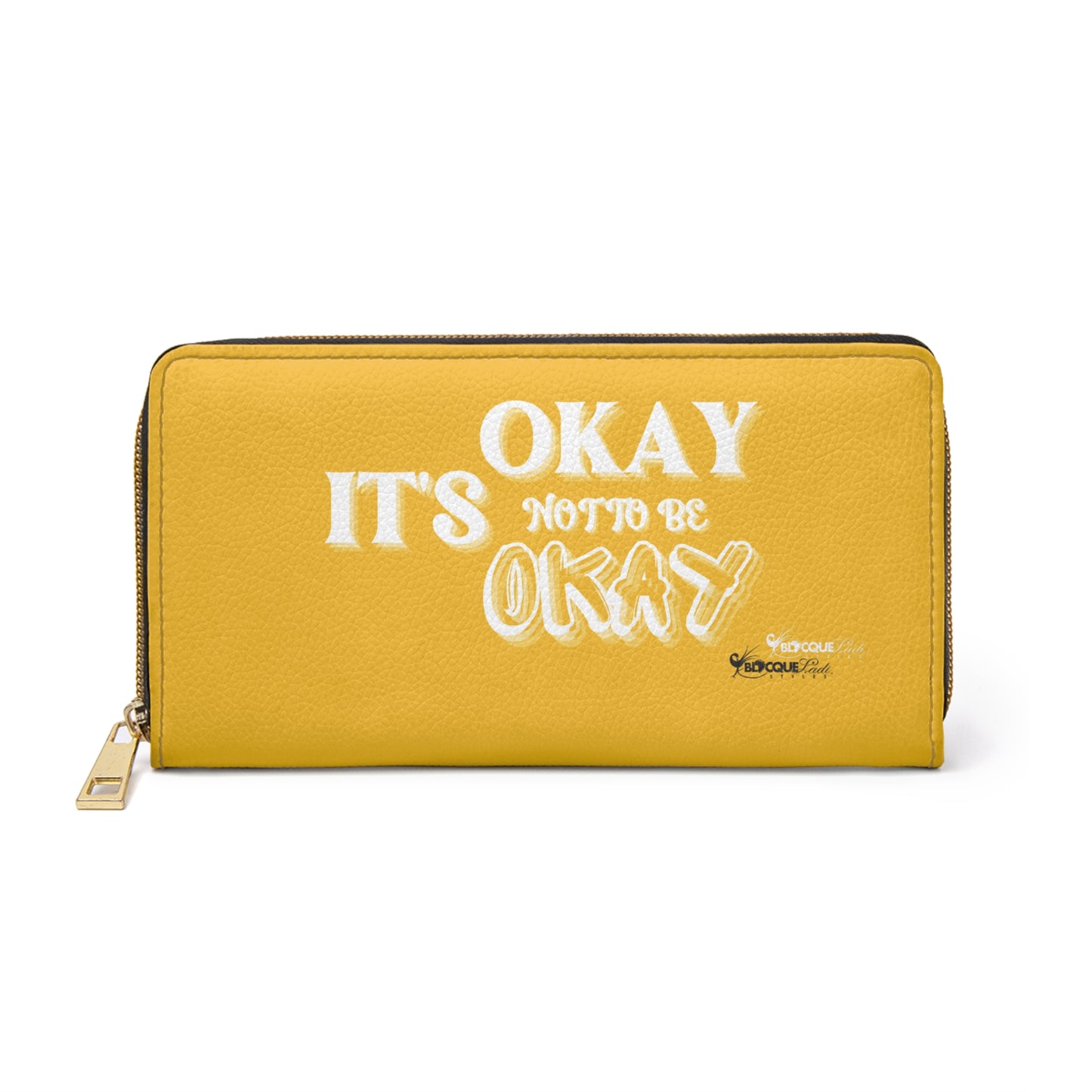 *CLEARANCE* IT'S OKAY, NOT TO BE OKAY- Positive Afrocentric Affirmation Vegan Leather Wallet Bag- Empower Your Style and Self-Love ; Black & White Wallet