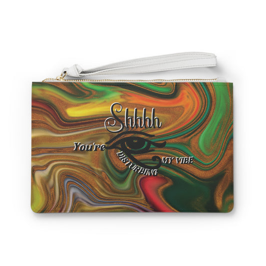 *Clearance* Shhhh You're Disturbing My Vibe" Clutch Bag | Afrocentric Wristlet in 2 Bold Color Palettes