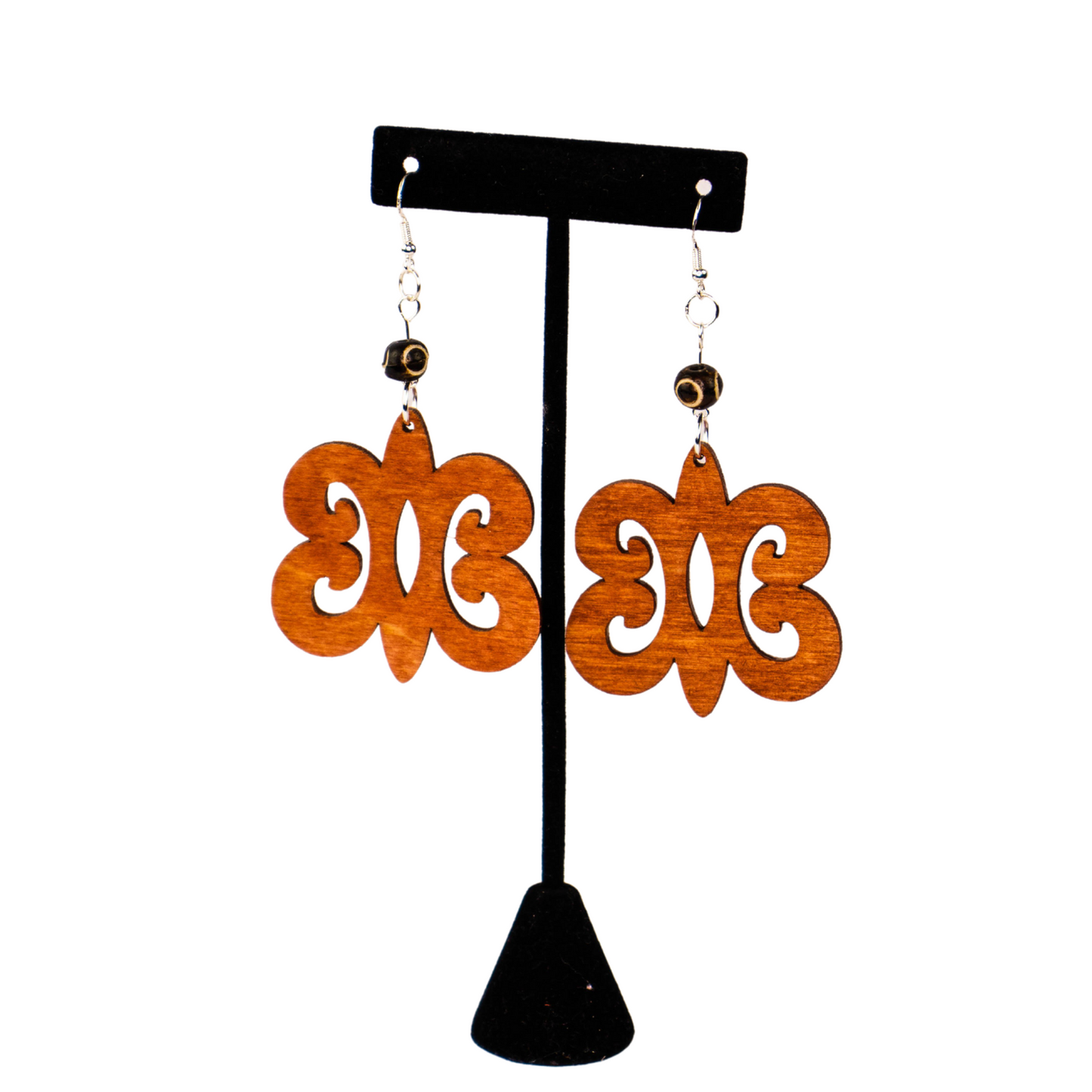 Afrocentric African Wood Dangle Earrings for Women/HYE WON HYE Adinkra symbol