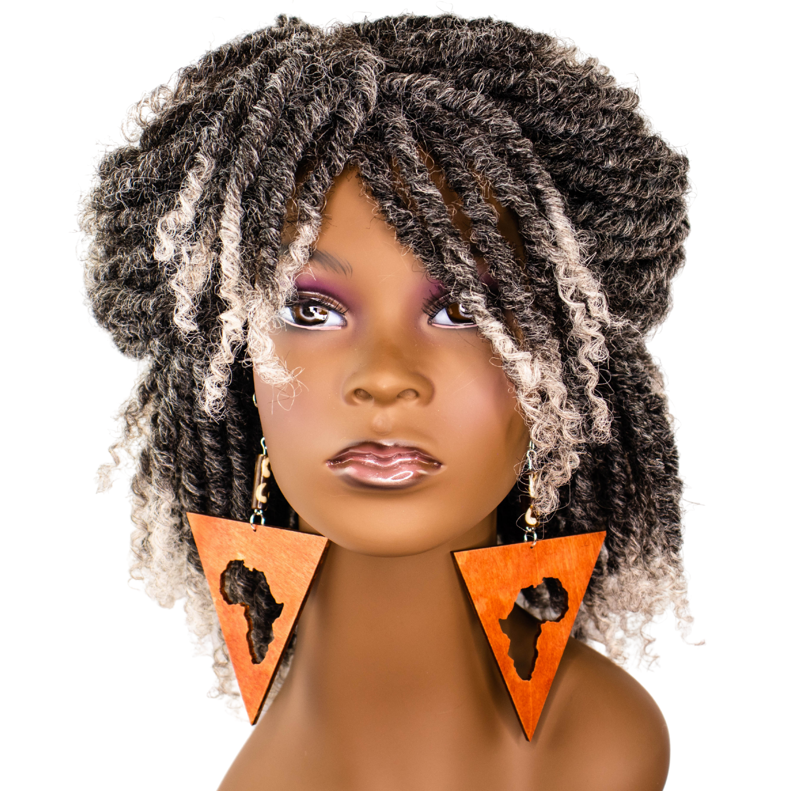 Triangle Africa Cut-out Geometric Dangle Wood Earrings