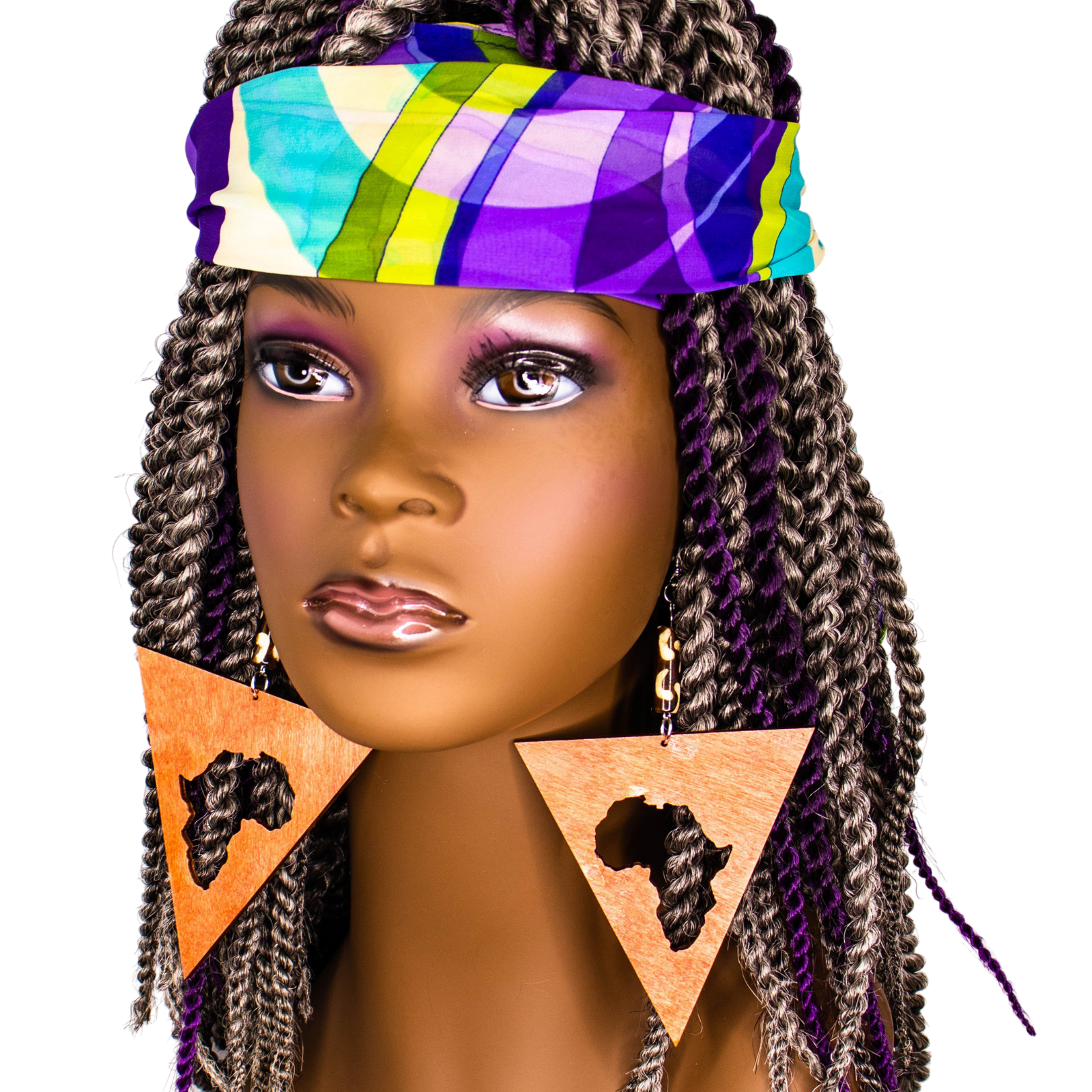 Triangle Africa Cut-out Geometric Dangle Wood Earrings