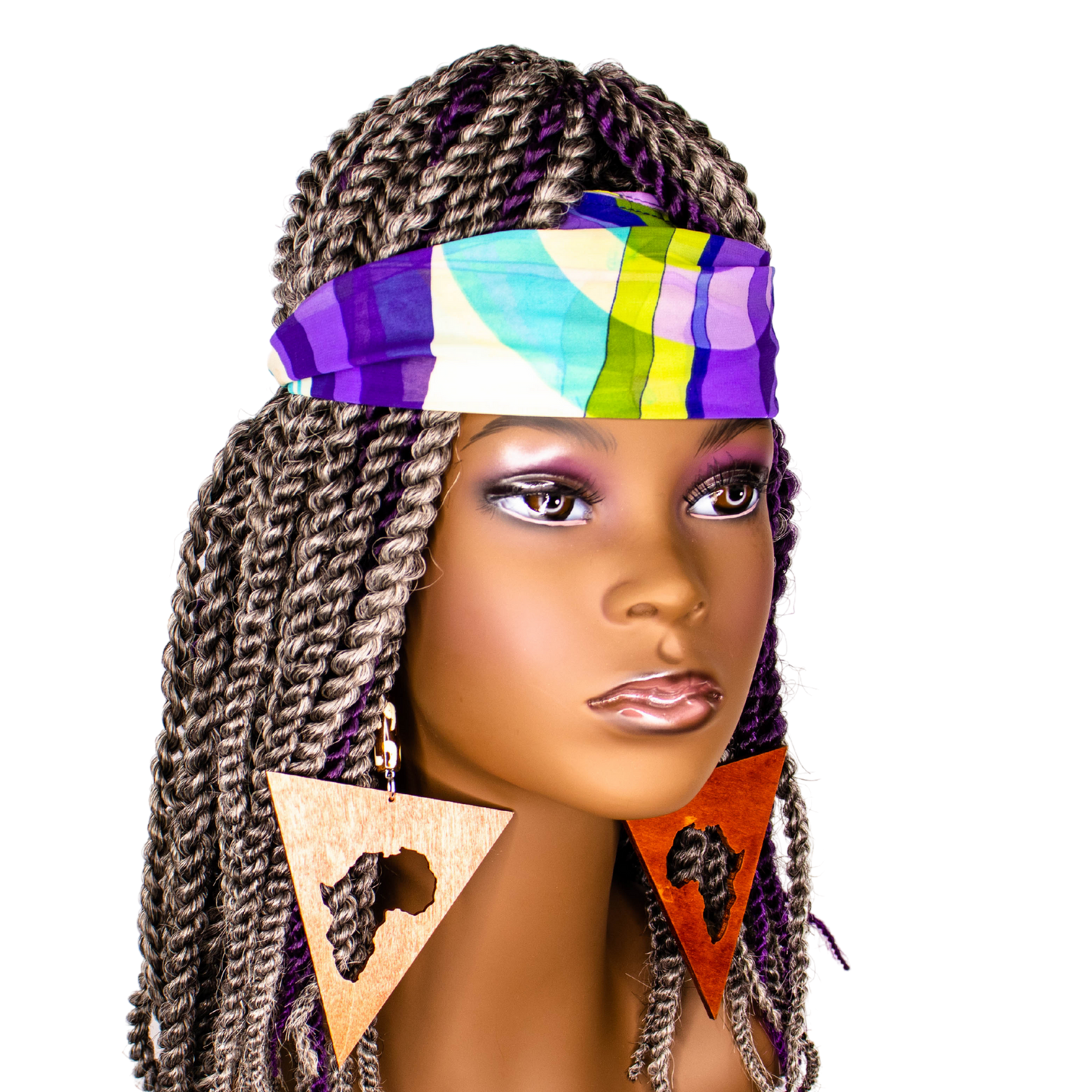 Triangle Africa Cut-out Geometric Dangle Wood Earrings