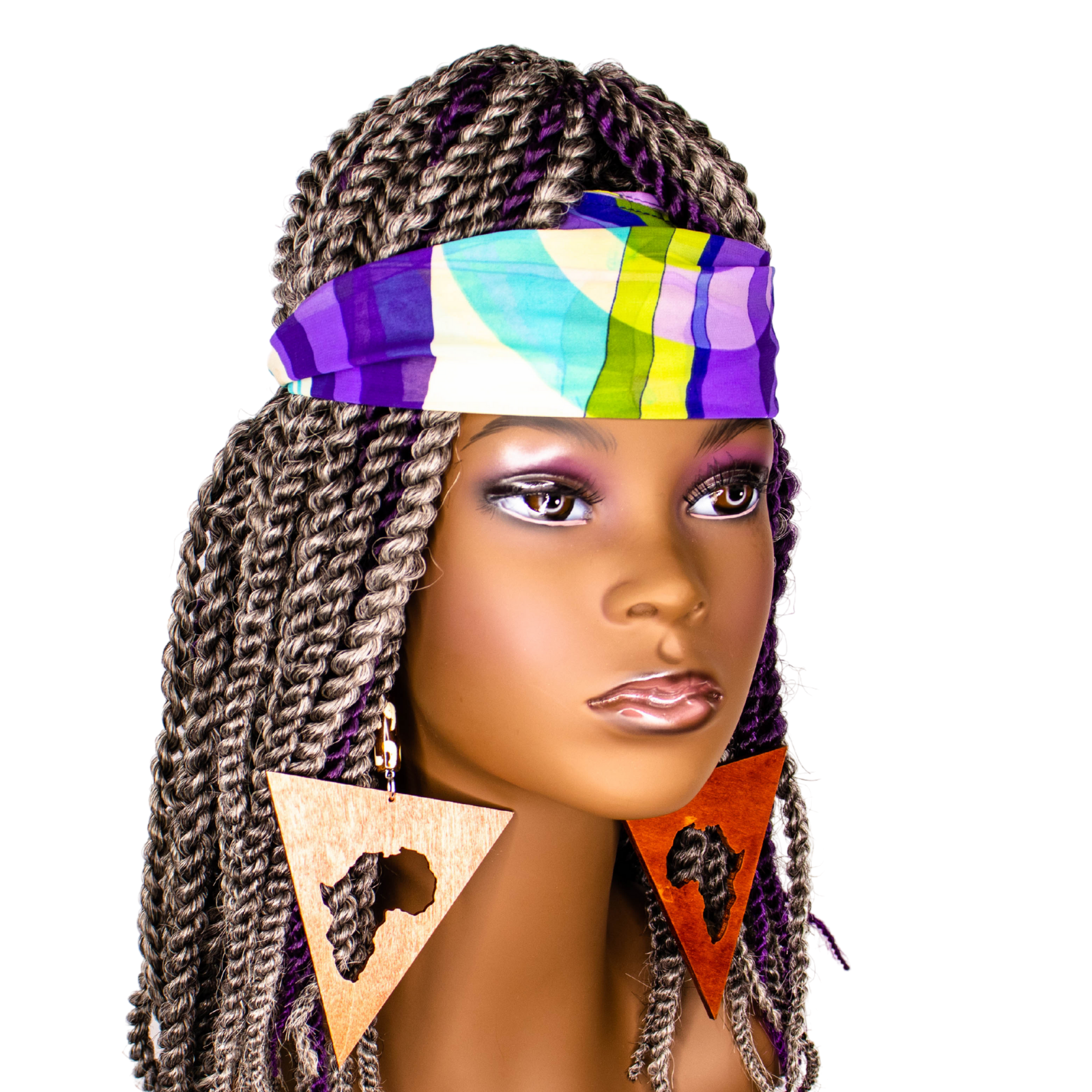 Triangle Africa Cut-out Geometric Dangle Wood Earrings