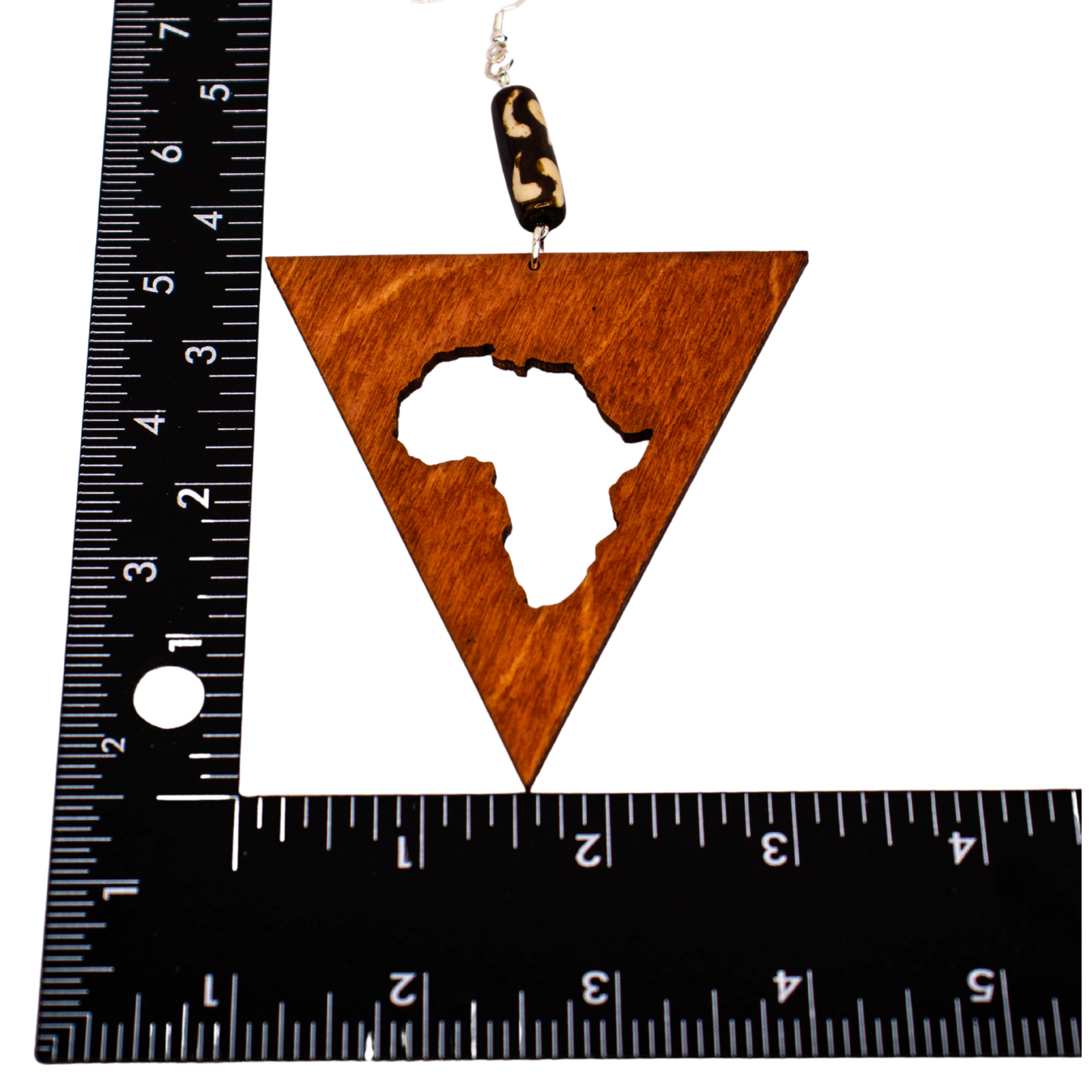 Triangle Africa Cut-out Geometric Dangle Wood Earrings