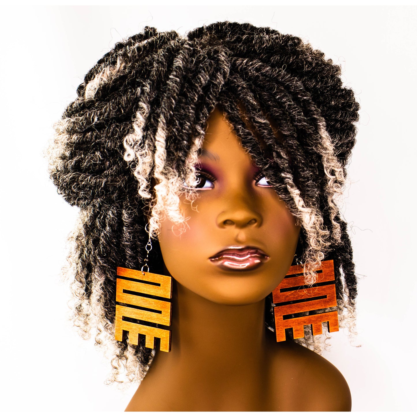 NKYINKYIM/ Adinkra symbol/ Afrocentric/Bohemian/Cultural Conscious/Afro-Punk/West Africa Wood Earrings brown